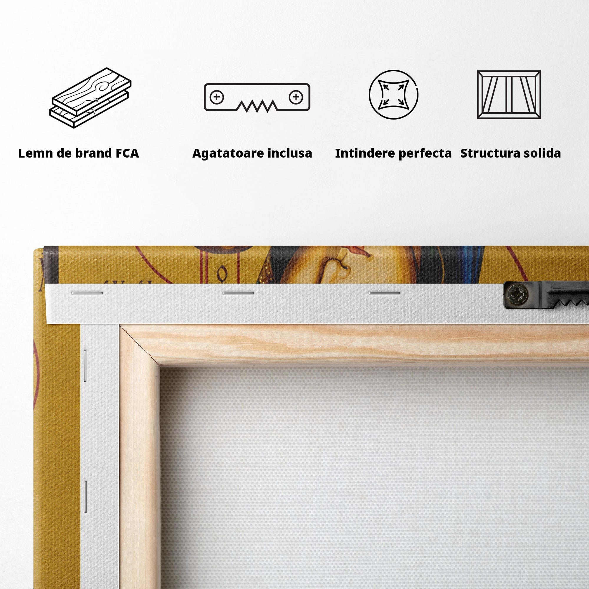 Tablou Canvas Premium LuxCanva® H1074, Maica Domnului cu Floare de Crin, Icoana, Religie, Spiritualitate, Credinta, Arta Sacra, Dormitor, Hol, Culori Vibrante