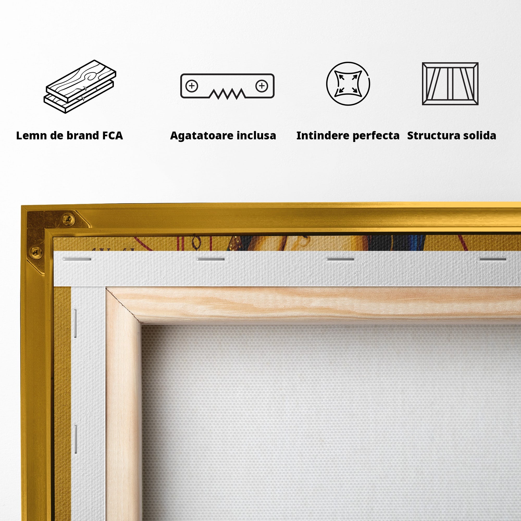 Tablou Canvas Premium LuxCanva® H1074, Maica Domnului cu Floare de Crin, Icoana, Religie, Spiritualitate, Credinta, Arta Sacra, Dormitor, Hol, Culori Vibrante