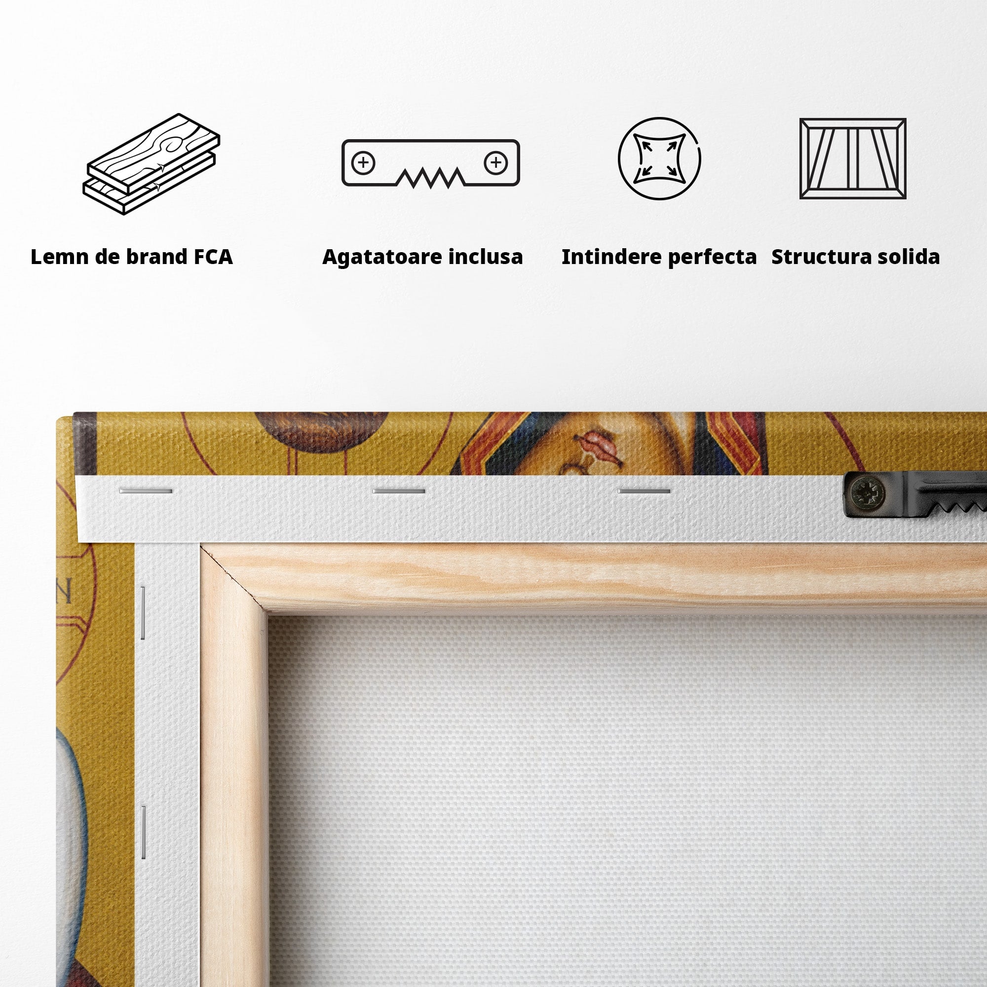 Tablou Canvas Premium LuxCanva® H1075, Maica Domnului Grabnic Ajutatoare, Icoana, Religie, Fecioara Maria, Prunc, Dormitor, Birou, Culori Vibrante