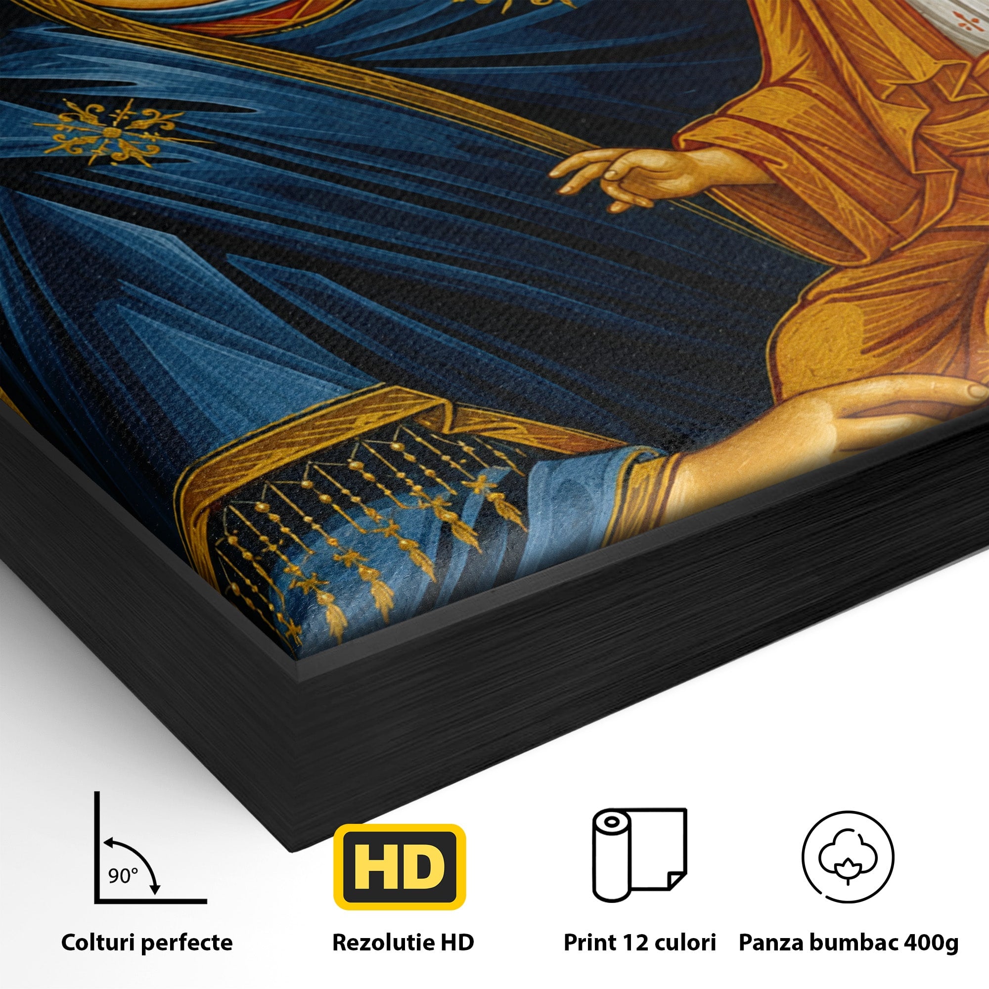 Tablou Canvas Premium LuxCanva® H1076, Maica Grabnic Ajutatoare, Icoana, Religie, Spiritualitate, Dormitor, Birou, Culori Vibrante