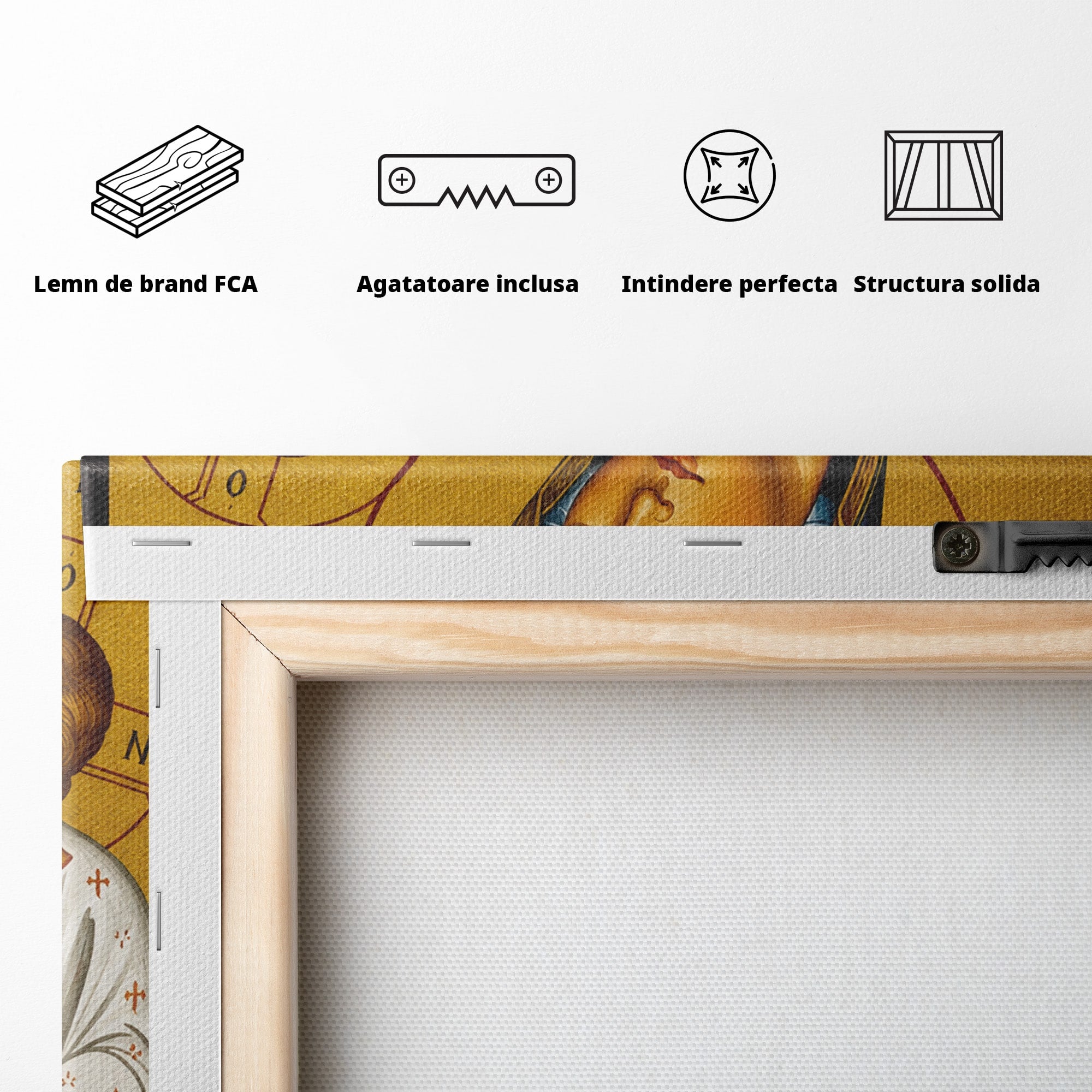 Tablou Canvas Premium LuxCanva® H1076, Maica Grabnic Ajutatoare, Icoana, Religie, Spiritualitate, Dormitor, Birou, Culori Vibrante