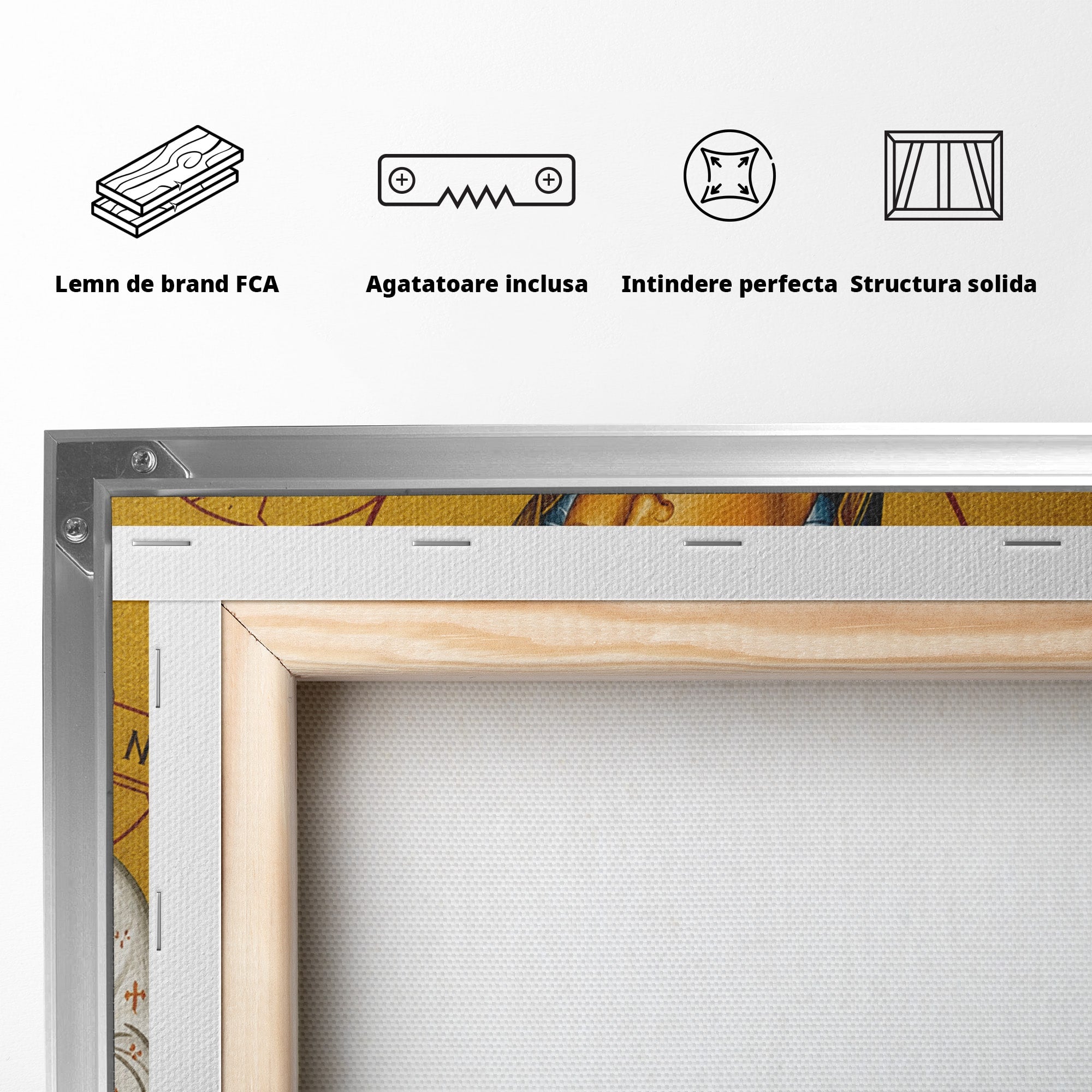 Tablou Canvas Premium LuxCanva® H1076, Maica Grabnic Ajutatoare, Icoana, Religie, Spiritualitate, Dormitor, Birou, Culori Vibrante