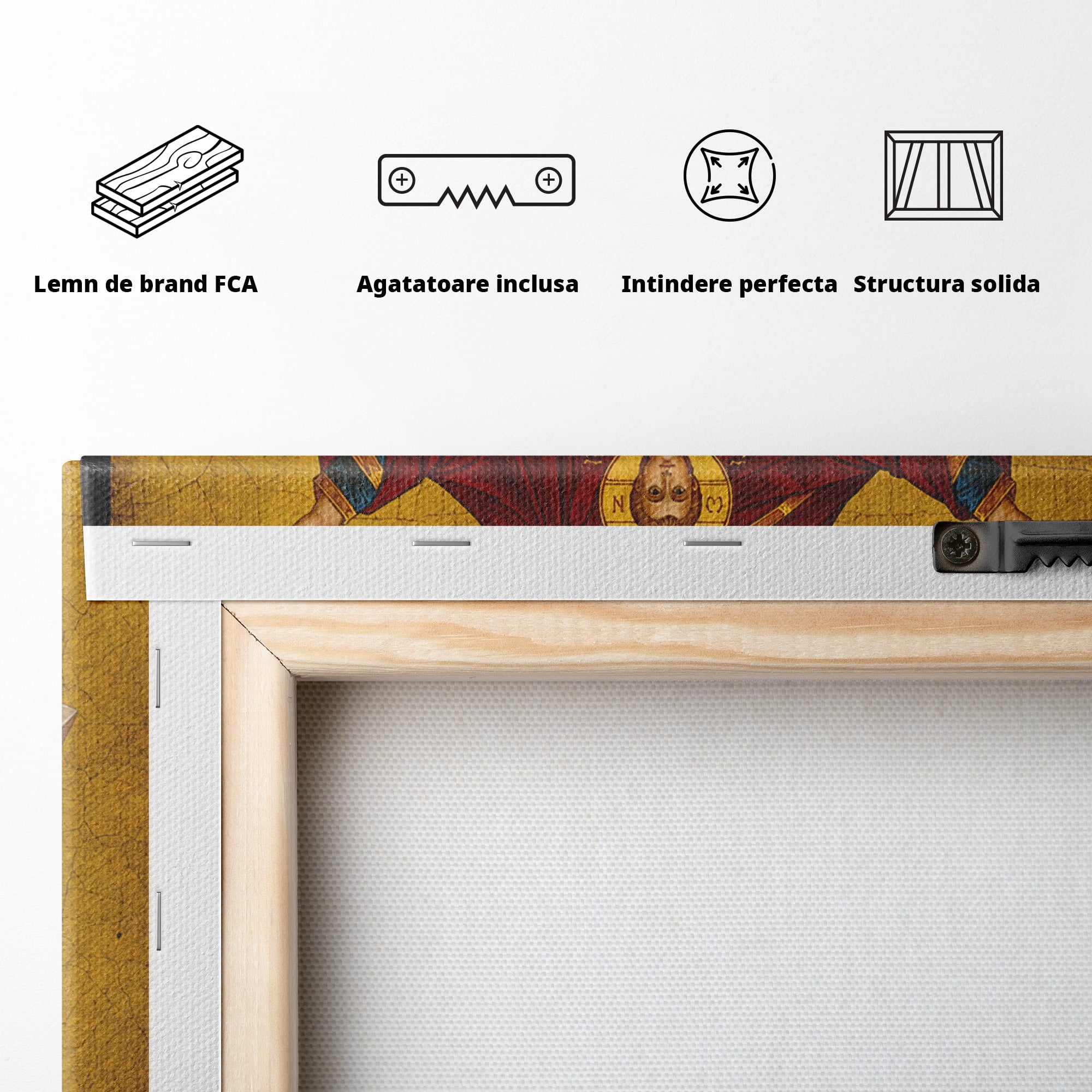 Tablou Canvas Premium LuxCanva® H1077, Icoana Maicii Domnului Izvorul Tamaduirii, Religie, Icoana, Spiritualitate, Traditie, Dormitor, Culori Vibrante