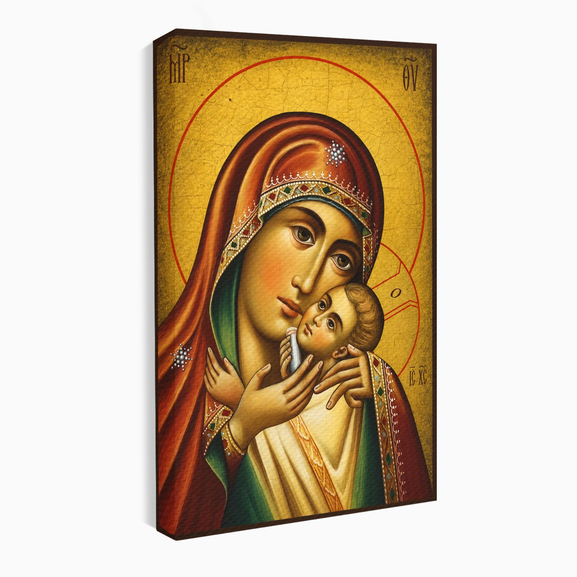 Tablou Canvas Premium LuxCanva® H1078, Icoana Maicii Domnului Kasperova, Icoana, Religie, Spiritualitate, Traditie, Dormitor, Culori Vibrante