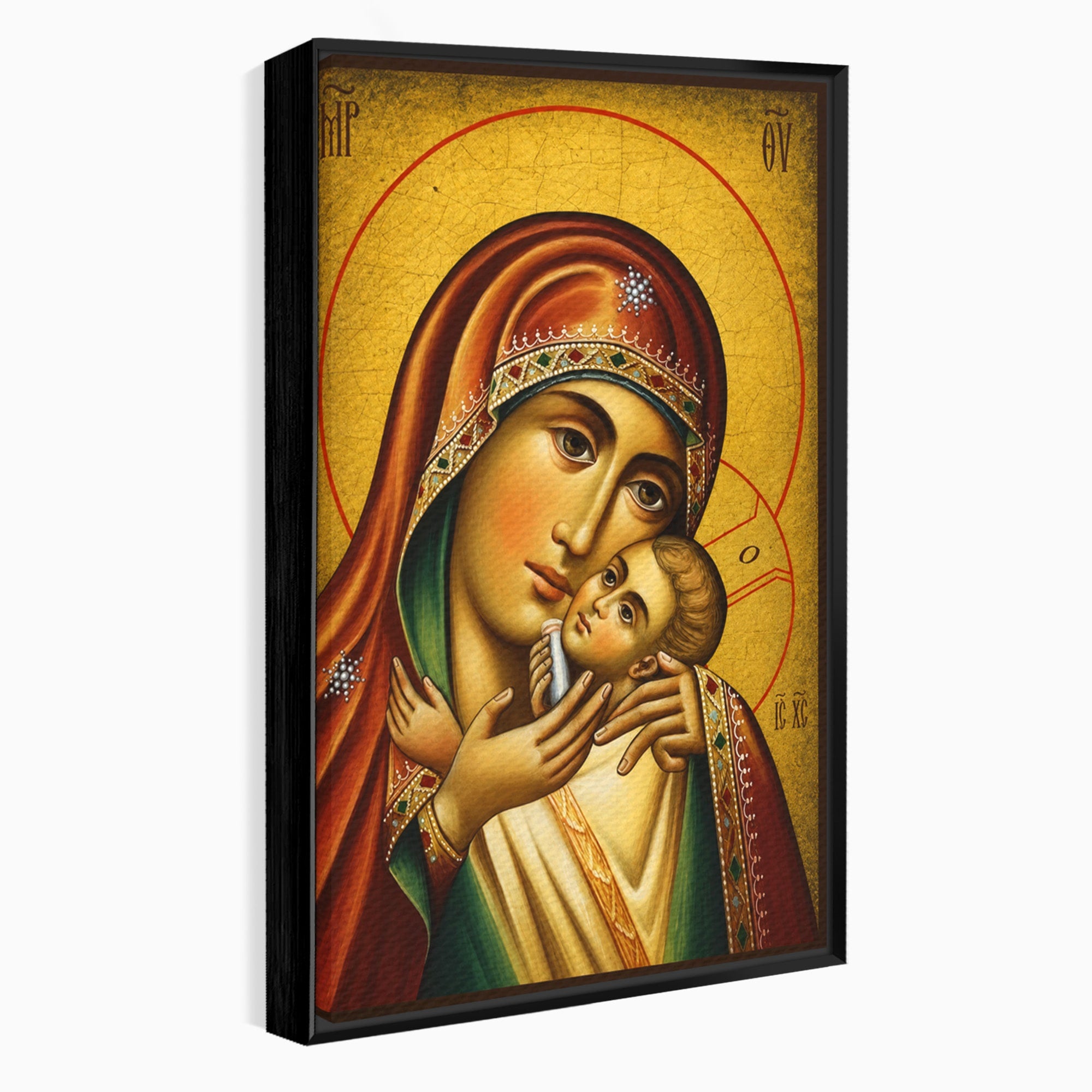 Tablou Canvas Premium LuxCanva® H1078, Icoana Maicii Domnului Kasperova, Icoana, Religie, Spiritualitate, Traditie, Dormitor, Culori Vibrante