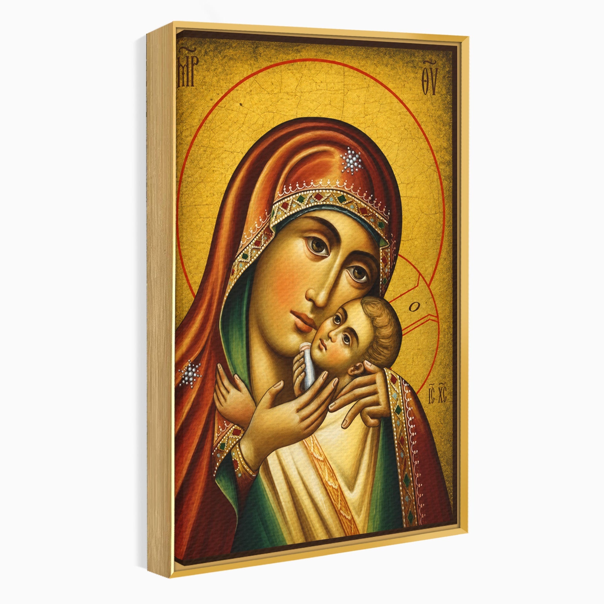 Tablou Canvas Premium LuxCanva® H1078, Icoana Maicii Domnului Kasperova, Icoana, Religie, Spiritualitate, Traditie, Dormitor, Culori Vibrante