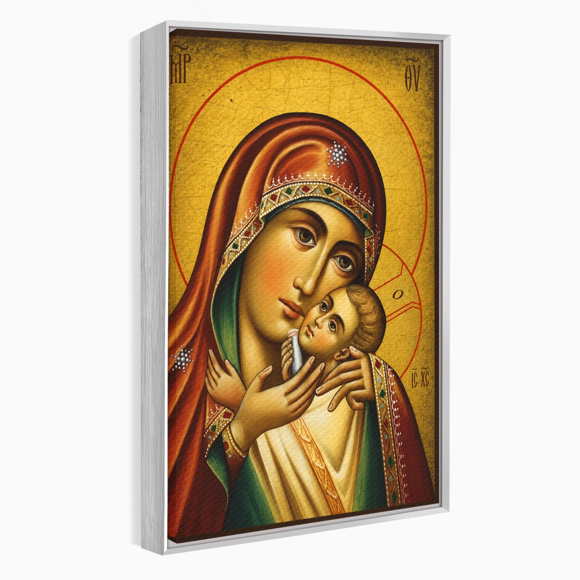 Tablou Canvas Premium LuxCanva® H1078, Icoana Maicii Domnului Kasperova, Icoana, Religie, Spiritualitate, Traditie, Dormitor, Culori Vibrante