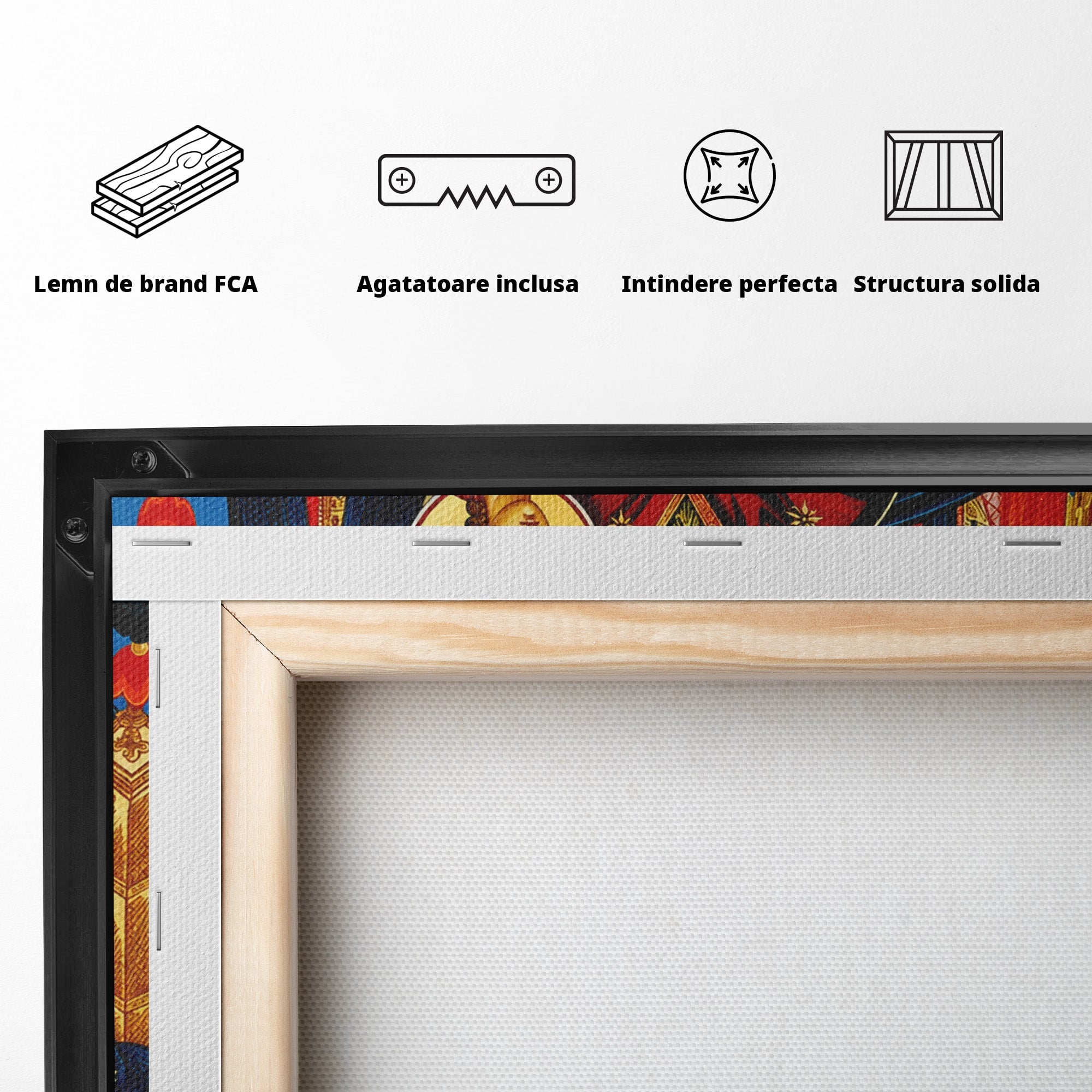 Tablou Canvas Premium LuxCanva® H1079, Maica Domnului Pantanassa, Icoana, Religie, Fecioara Maria, Ingeri, Dormitor, Birou, Culori Vibrante