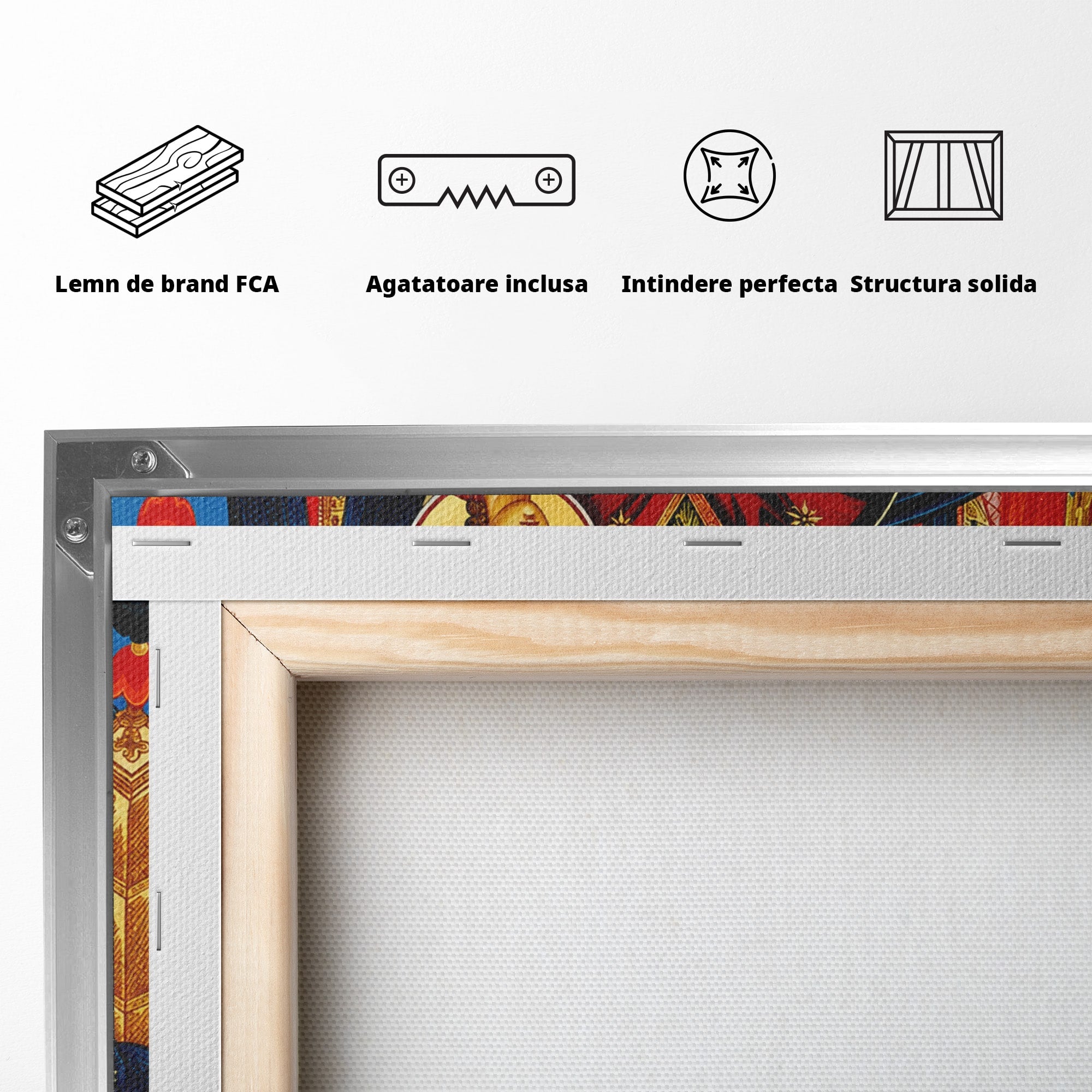 Tablou Canvas Premium LuxCanva® H1079, Maica Domnului Pantanassa, Icoana, Religie, Fecioara Maria, Ingeri, Dormitor, Birou, Culori Vibrante