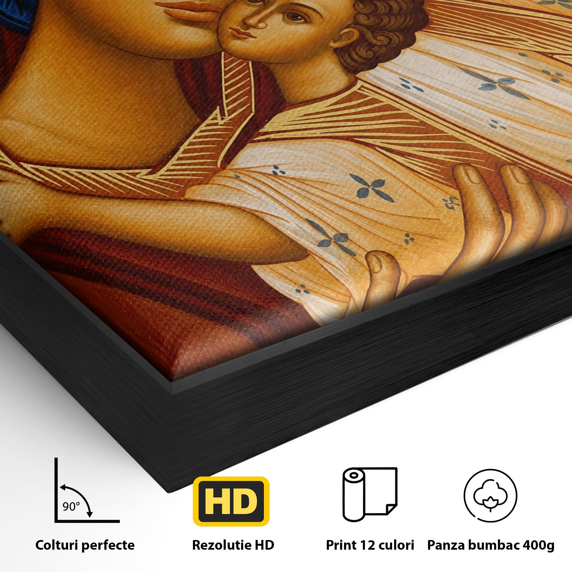 Tablou Canvas Premium LuxCanva® H1080, Icoana de Rugaciune Maica Domnului Paramythia, Icoana, Religie, Spiritualitate, Traditie, Living, Dormitor, Culori Vibrante