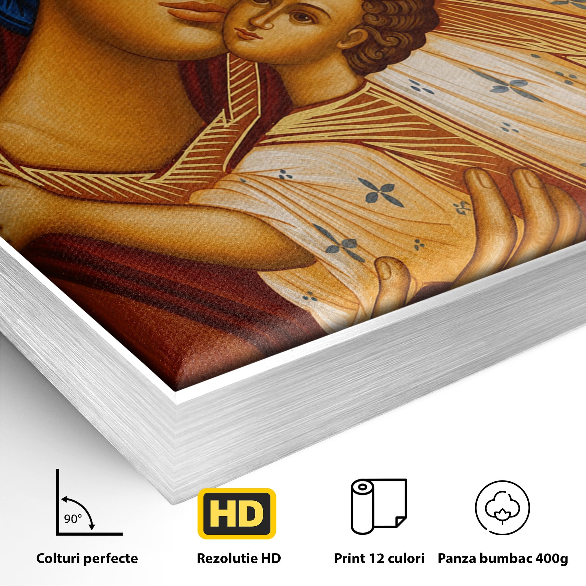 Tablou Canvas Premium LuxCanva® H1080, Icoana de Rugaciune Maica Domnului Paramythia, Icoana, Religie, Spiritualitate, Traditie, Living, Dormitor, Culori Vibrante