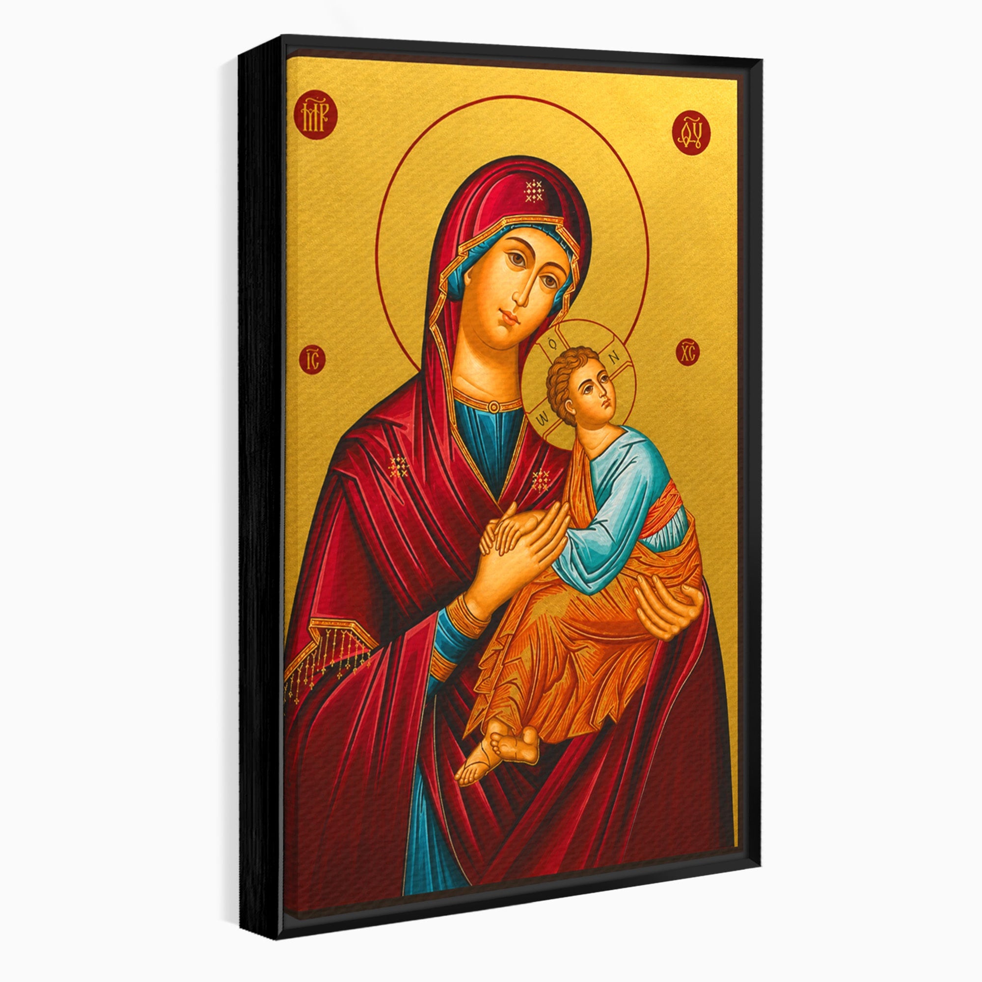 Tablou Canvas Premium LuxCanva® H1081, Icoana Ortodoxa Facatoare de Minuni, Icoana, Religie, Fecioara Maria, Spiritualitate, Dormitor, Culori Vibrante