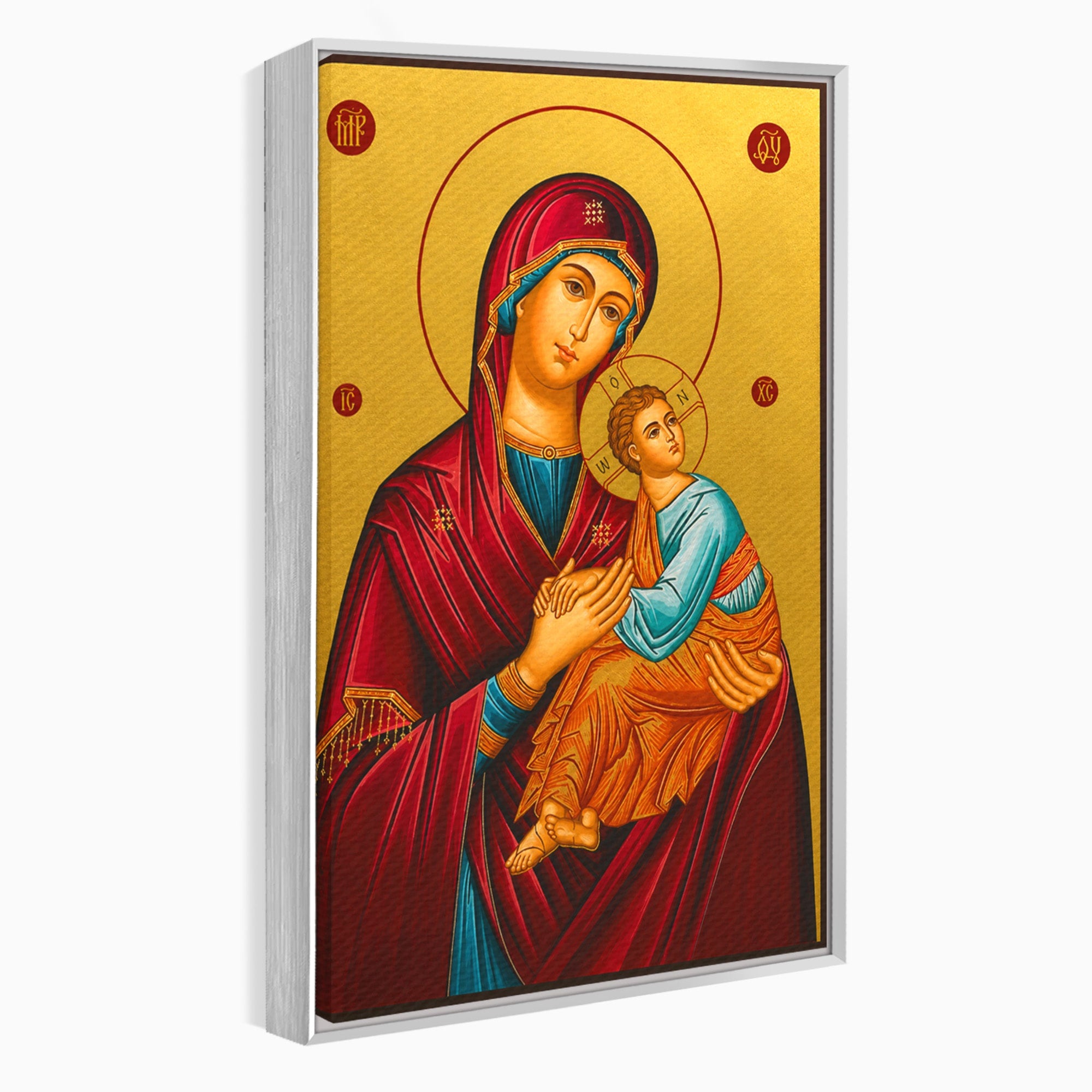 Tablou Canvas Premium LuxCanva® H1081, Icoana Ortodoxa Facatoare de Minuni, Icoana, Religie, Fecioara Maria, Spiritualitate, Dormitor, Culori Vibrante