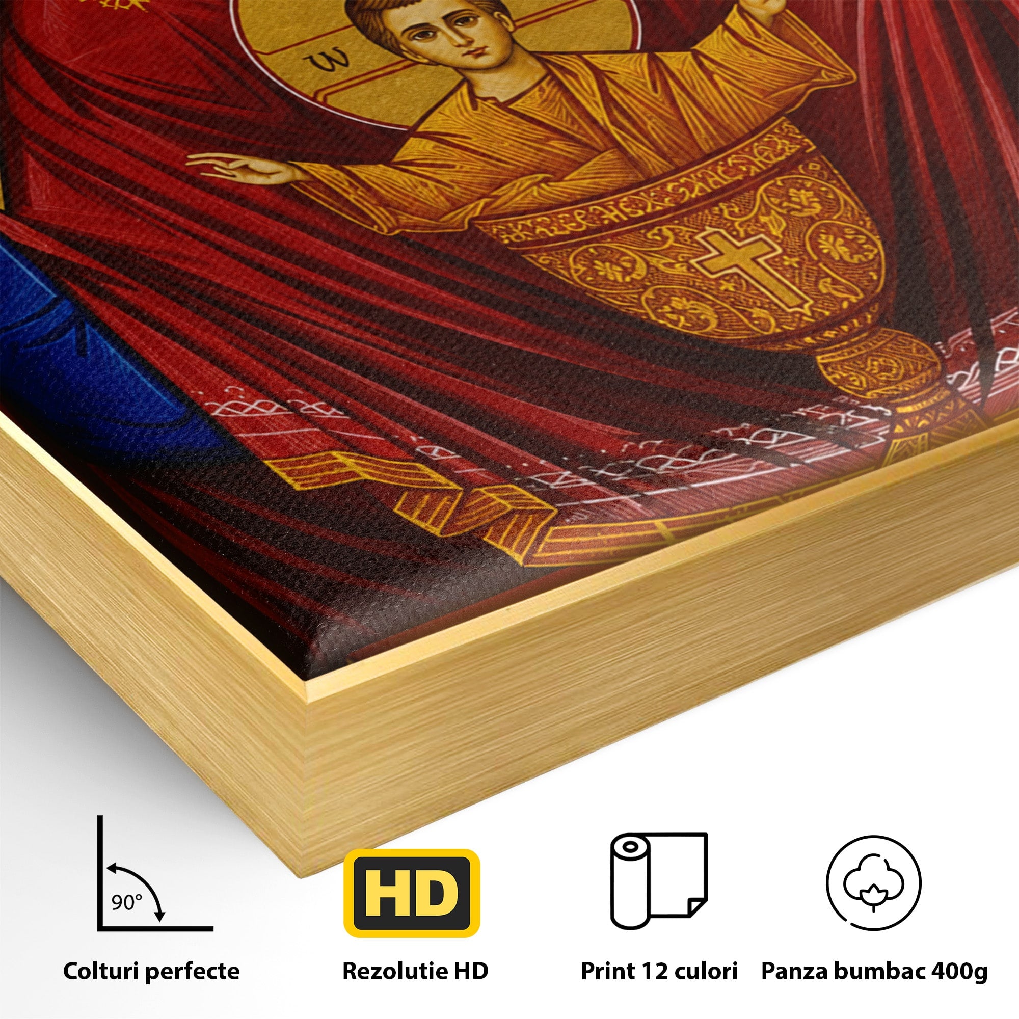 Tablou Canvas Premium LuxCanva® H1083, Icoana Protectoare Potirul Nesecat, Icoana, Bizantin, Religios, Maica Domnului, Rugaciune, Dormitor, Birou, Culori Vibrante