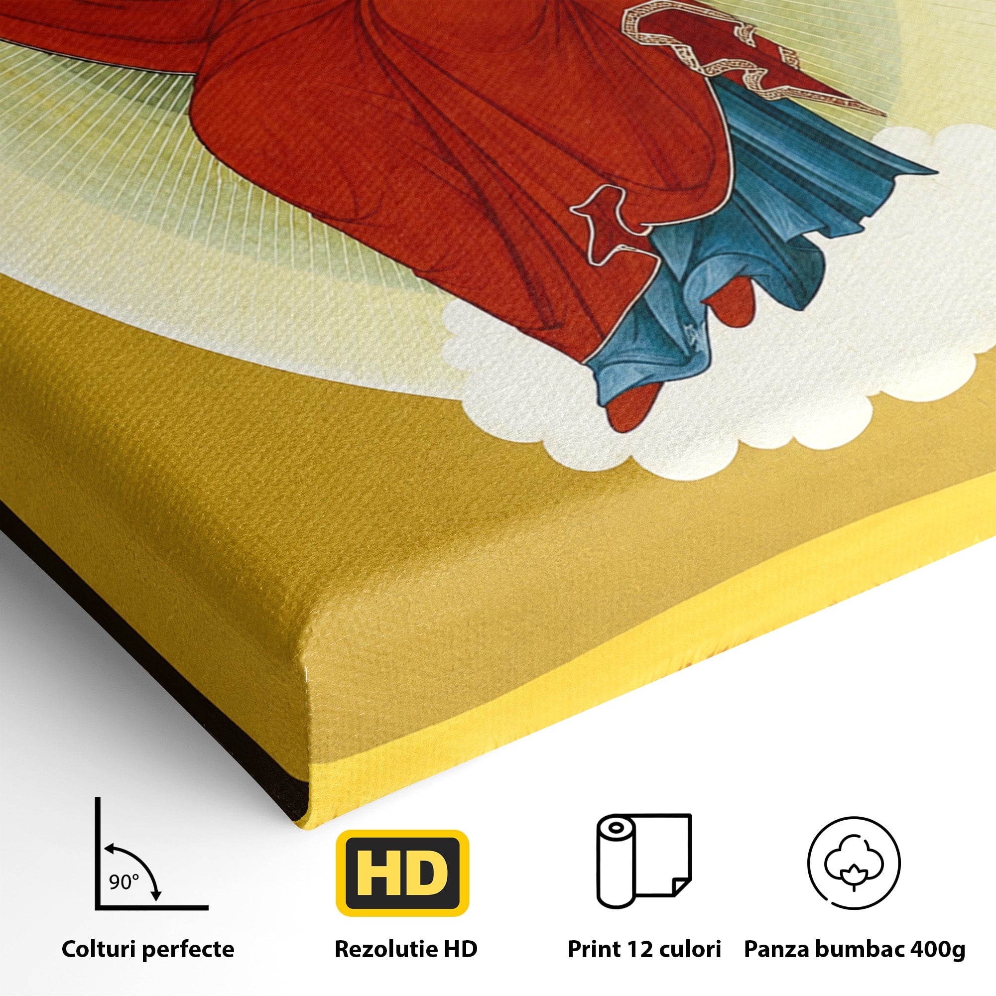 Tablou Canvas Premium LuxCanva® H1084, Icoana Pentru Binecuvantarea Casei si Gospodariei, Icoana, Religie, Spiritualitate, Arta Sacra, Dormitor, Hol, Culori Vibrante