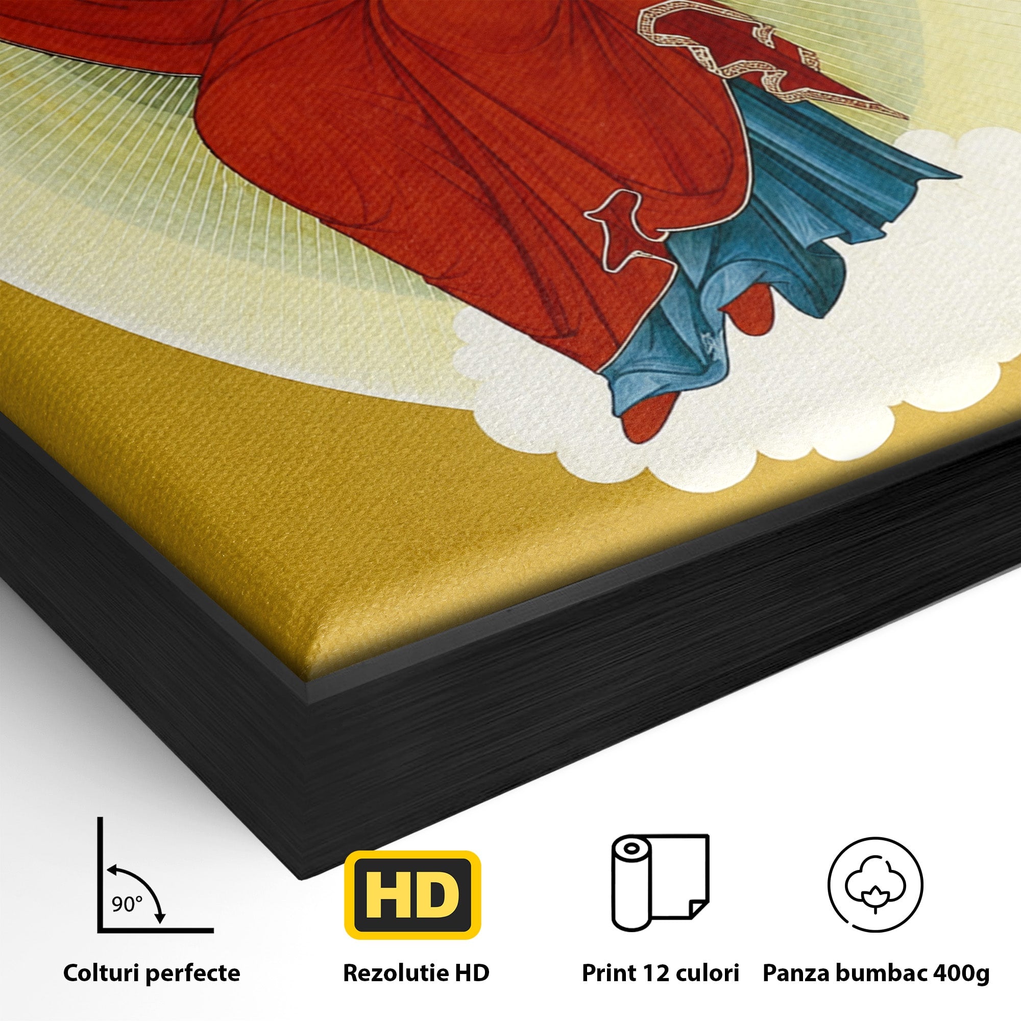 Tablou Canvas Premium LuxCanva® H1084, Icoana Pentru Binecuvantarea Casei si Gospodariei, Icoana, Religie, Spiritualitate, Arta Sacra, Dormitor, Hol, Culori Vibrante