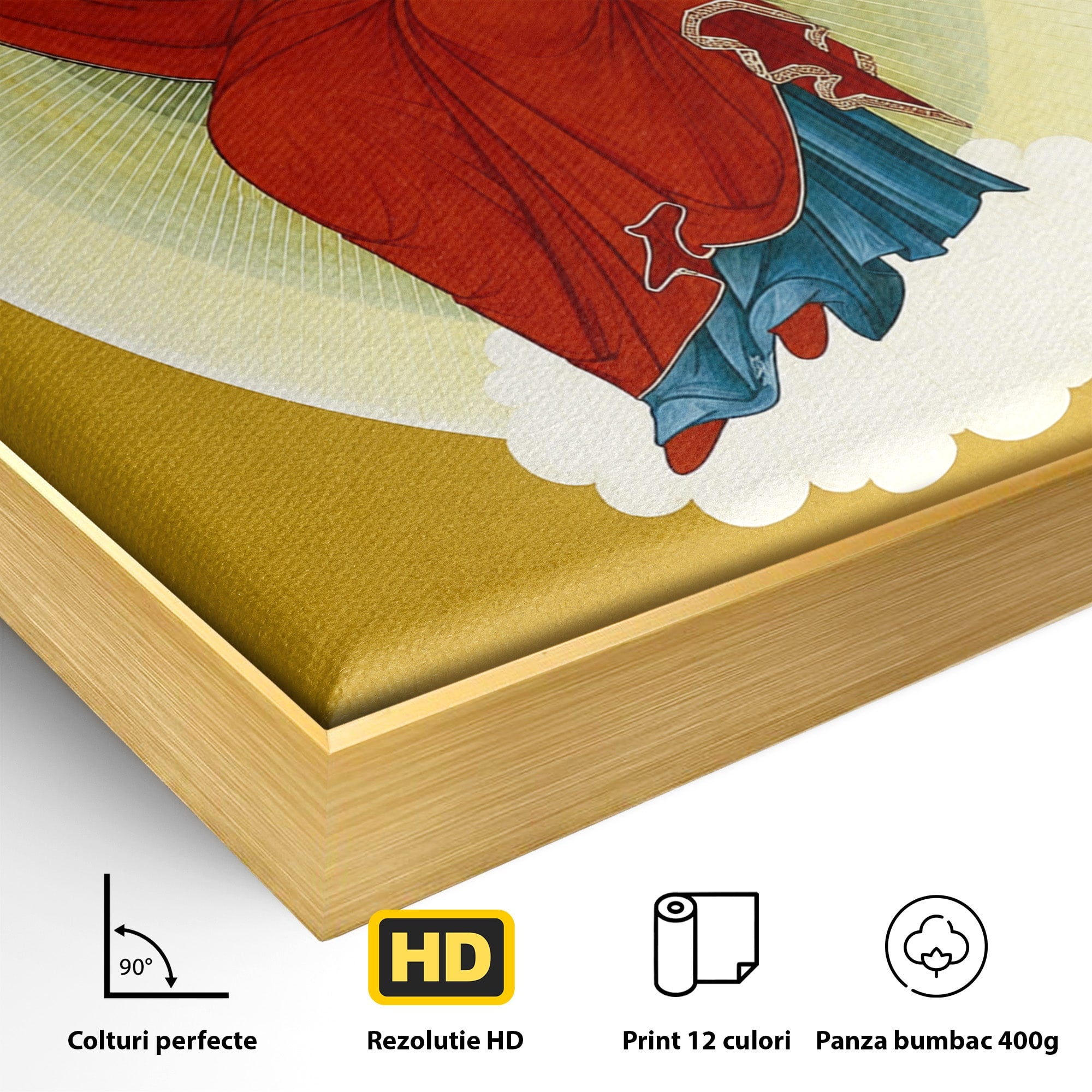 Tablou Canvas Premium LuxCanva® H1084, Icoana Pentru Binecuvantarea Casei si Gospodariei, Icoana, Religie, Spiritualitate, Arta Sacra, Dormitor, Hol, Culori Vibrante