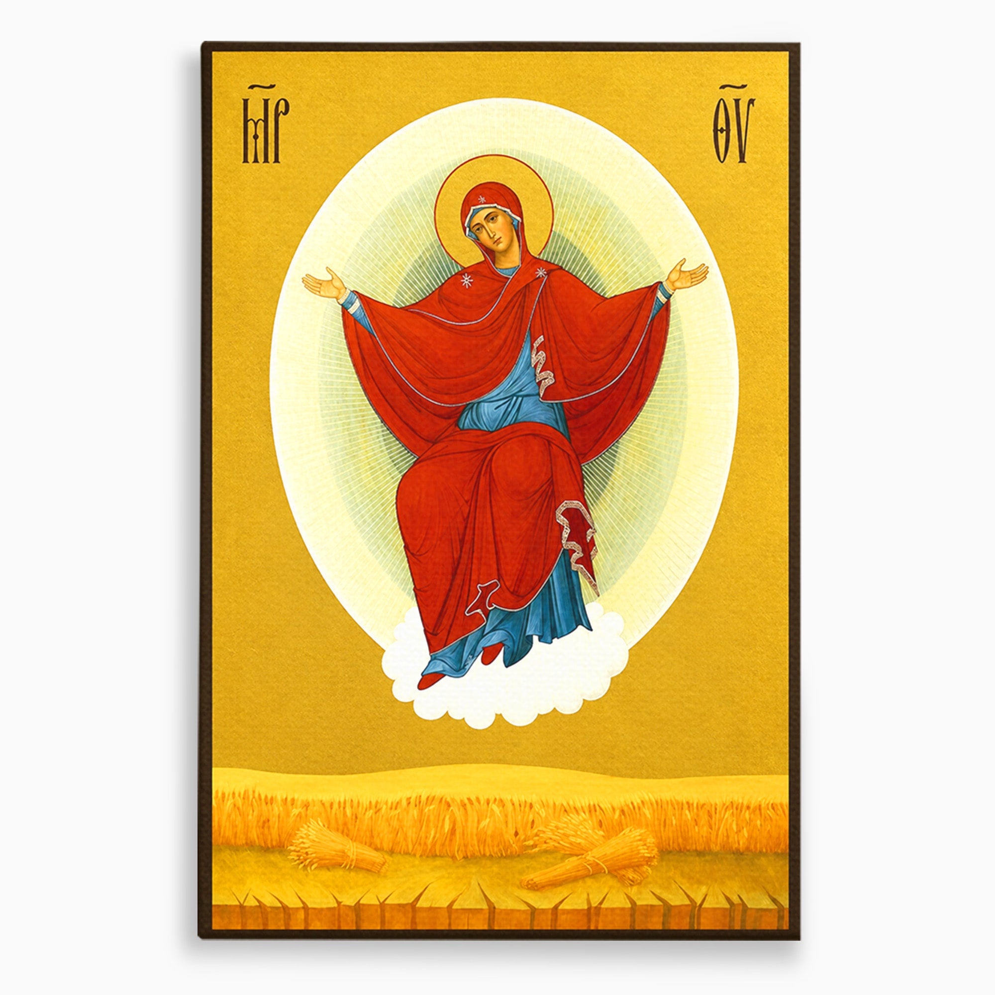 Tablou Canvas Premium LuxCanva® H1084, Icoana Pentru Binecuvantarea Casei si Gospodariei, Icoana, Religie, Spiritualitate, Arta Sacra, Dormitor, Hol, Culori Vibrante