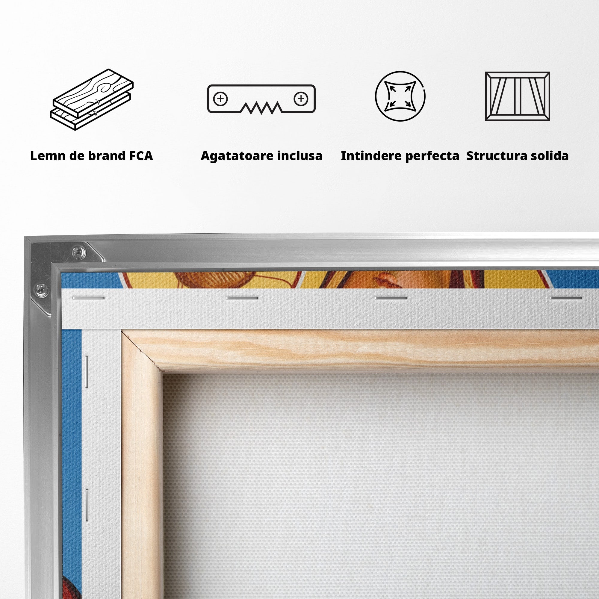 Tablou Canvas Premium LuxCanva® H1085, Icoana Maicii Domnului Tihvin, Icoana, Religios, Spiritualitate, Ortodox, Dormitor, Birou, Culori Vibrante