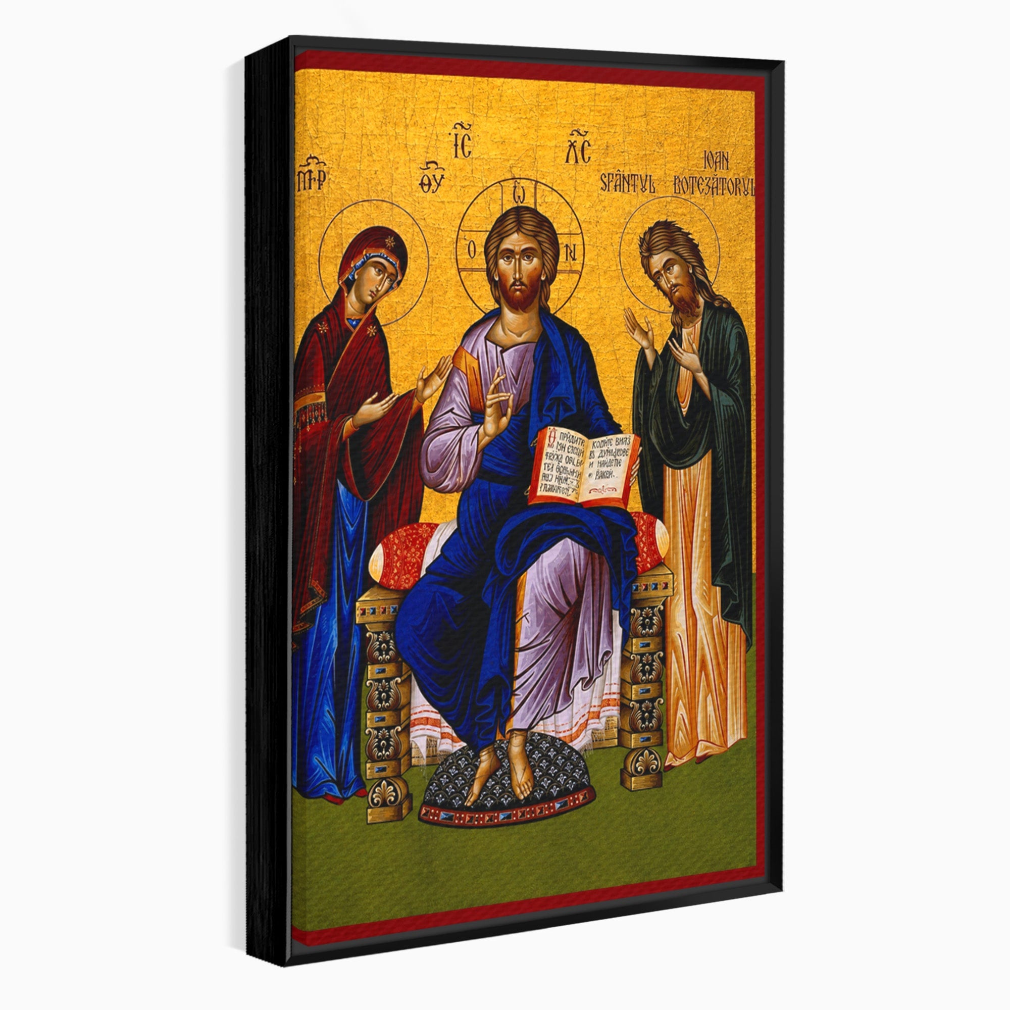 Tablou Canvas Premium LuxCanva® H1087, Icoana Religioasa Hristos Imparatul, Icoana, Religie, Bizantin, Spiritualitate, Dormitor, Culori Vibrante