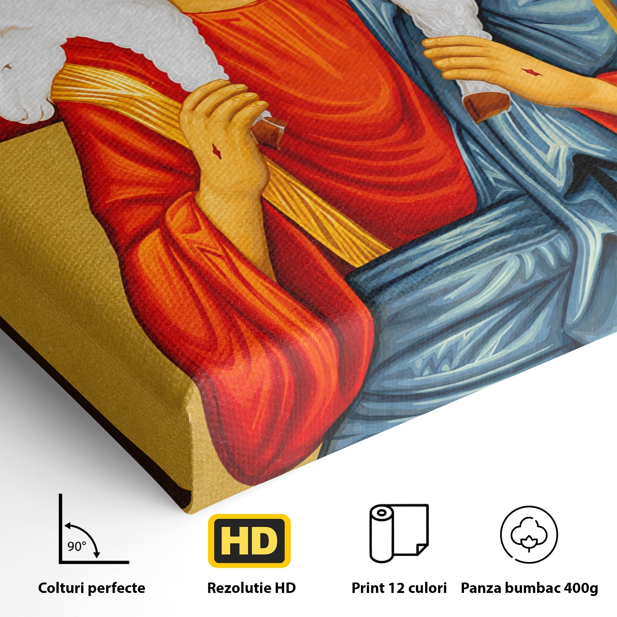 Tablou Canvas Premium LuxCanva® H1089, Icoana Bunului Pastor, Icoana, Religie, Spiritualitate, Credinta, Dormitor, Birou, Culori Vibrante