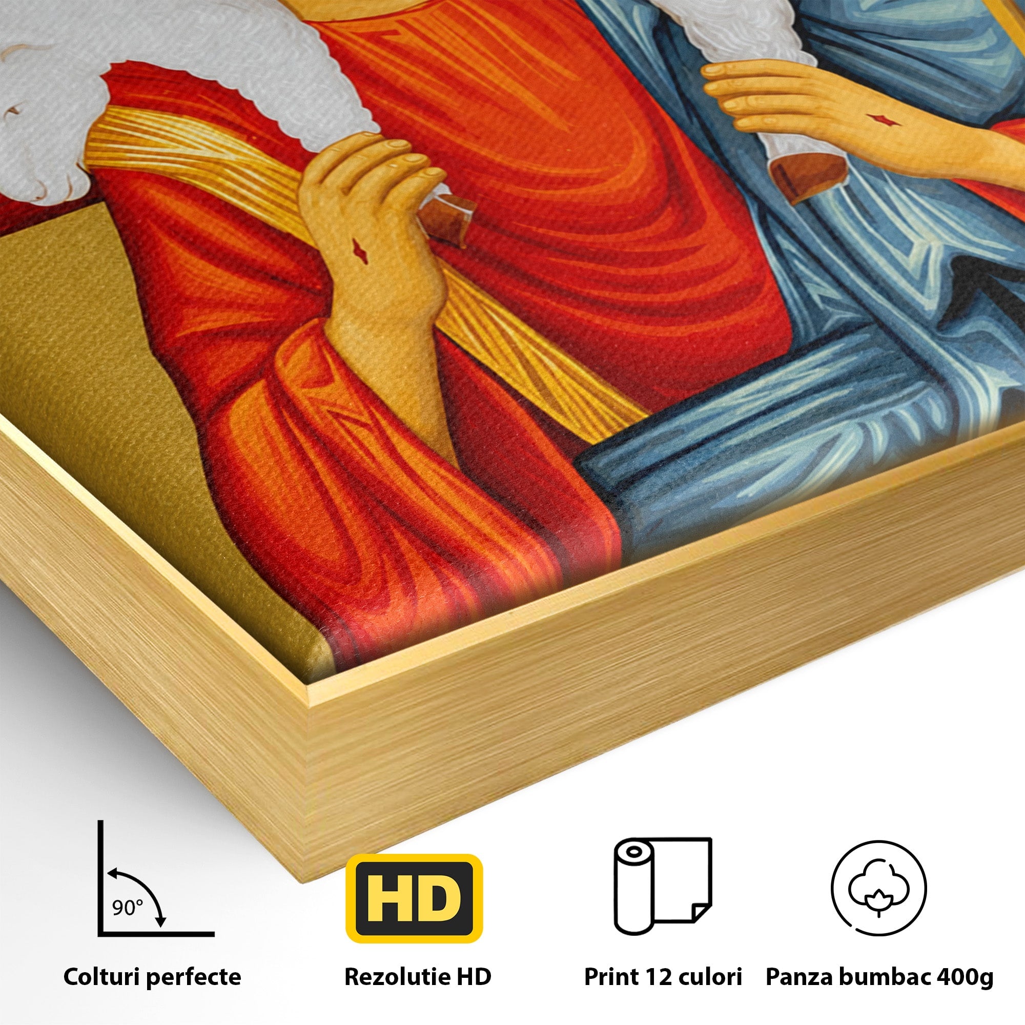 Tablou Canvas Premium LuxCanva® H1089, Icoana Bunului Pastor, Icoana, Religie, Spiritualitate, Credinta, Dormitor, Birou, Culori Vibrante