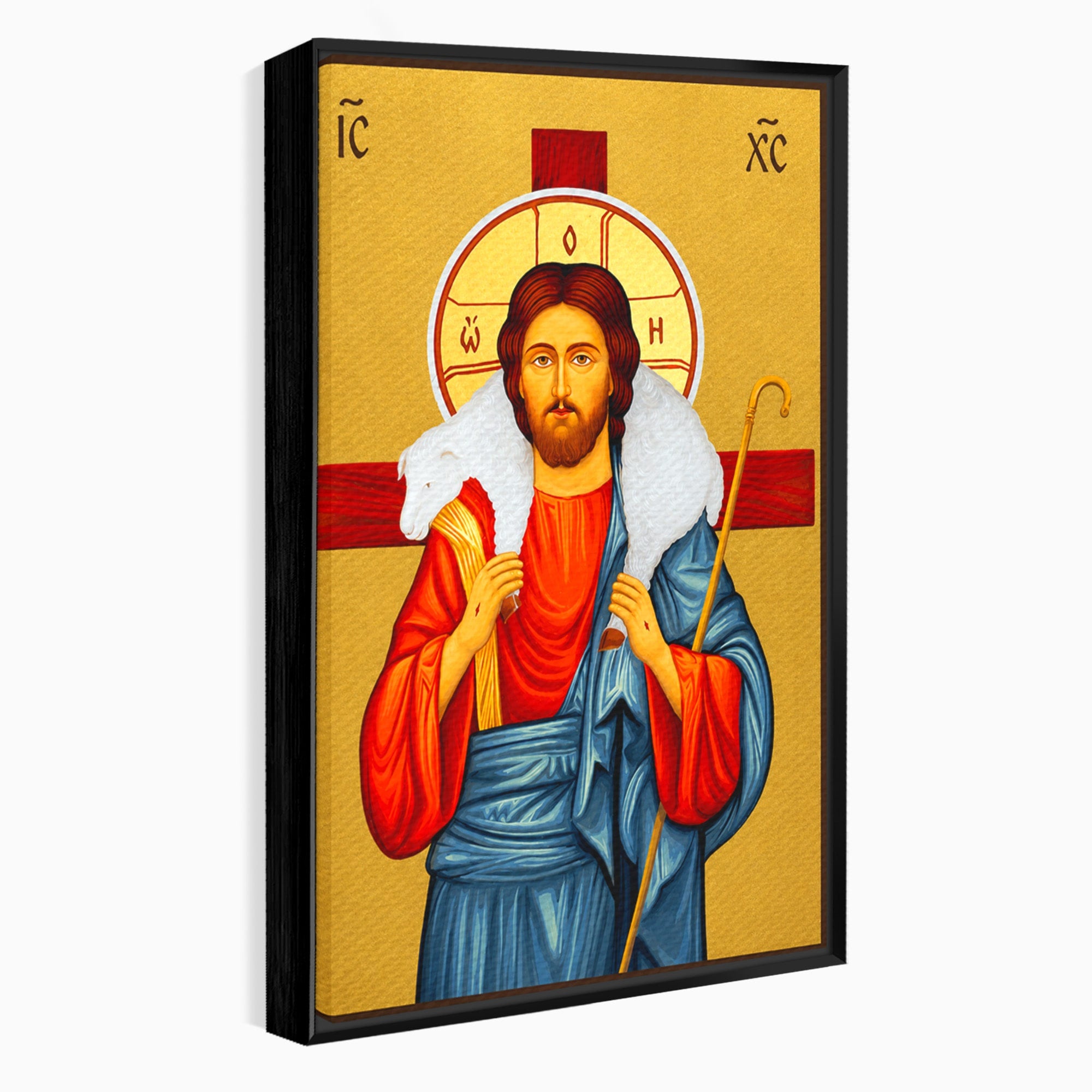 Tablou Canvas Premium LuxCanva® H1089, Icoana Bunului Pastor, Icoana, Religie, Spiritualitate, Credinta, Dormitor, Birou, Culori Vibrante
