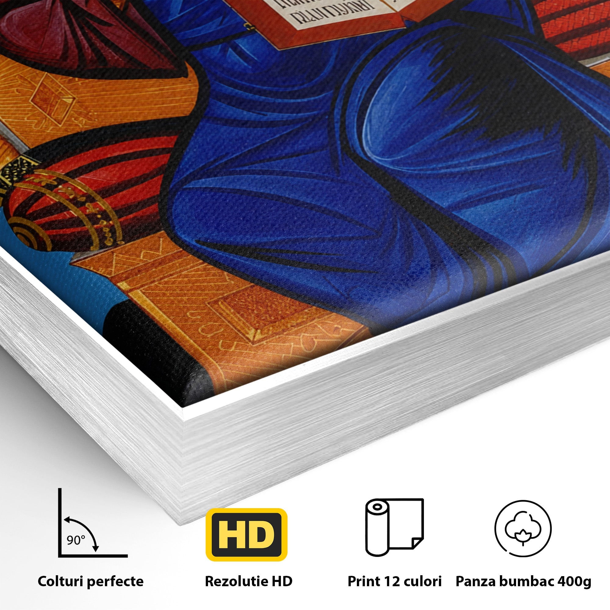 Tablou Canvas Premium LuxCanva® H1090, Icoana Iisus Hristos Pantocrator pe Tron, Icoana, Religie, Bizantin, Arta Sacra, Dormitor, Birou, Culori Vibrante