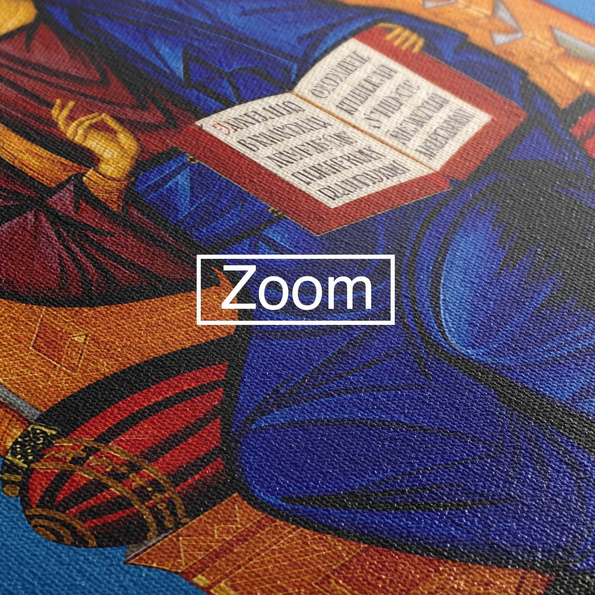 Tablou Canvas Premium LuxCanva® H1090, Icoana Iisus Hristos Pantocrator pe Tron, Icoana, Religie, Bizantin, Arta Sacra, Dormitor, Birou, Culori Vibrante