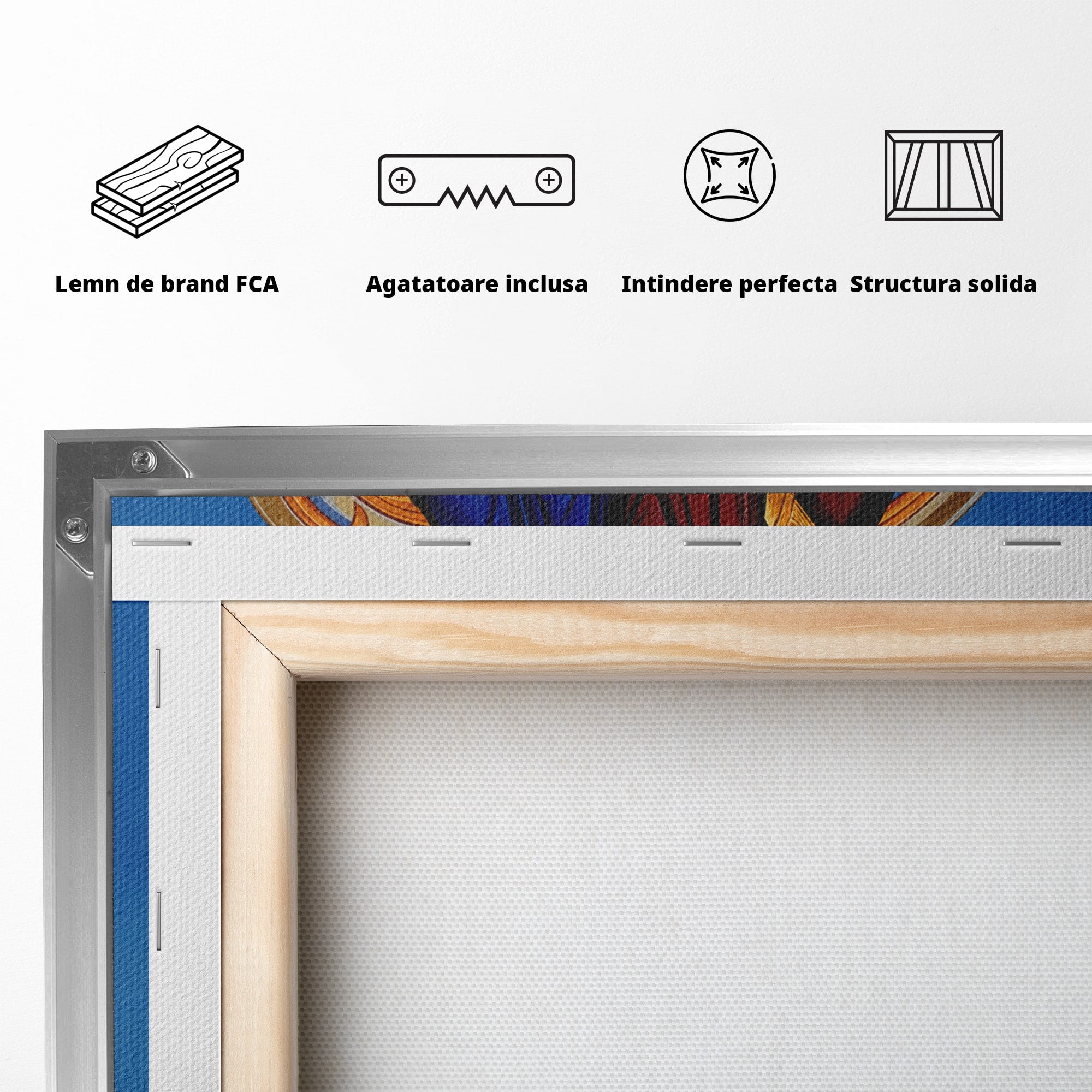Tablou Canvas Premium LuxCanva® H1090, Icoana Iisus Hristos Pantocrator pe Tron, Icoana, Religie, Bizantin, Arta Sacra, Dormitor, Birou, Culori Vibrante