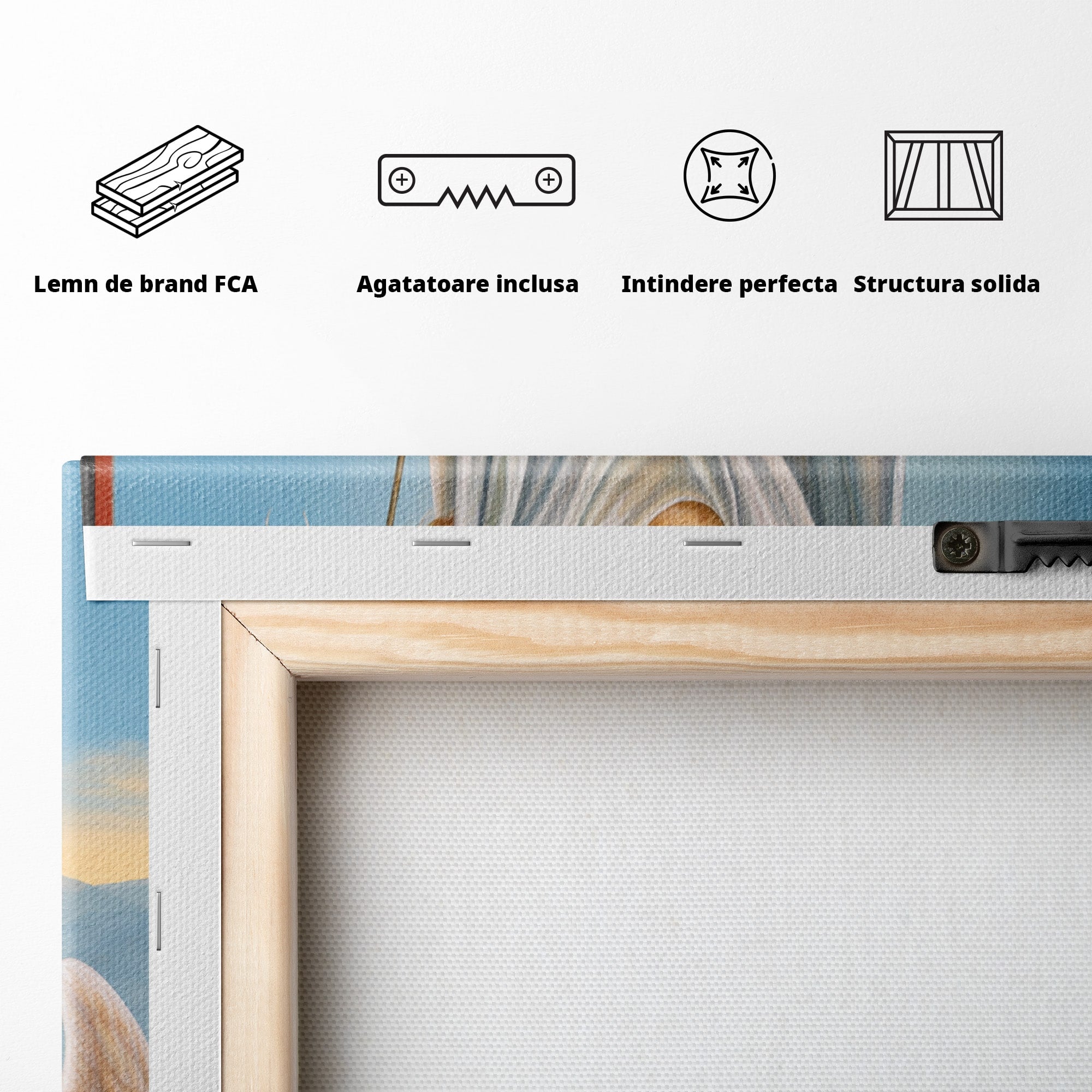 Tablou Canvas Premium LuxCanva® H1093, Hristos Cel Inviat, Religie, Icoana, Inger, Credinta, Dormitor, Living, Culori Vibrante