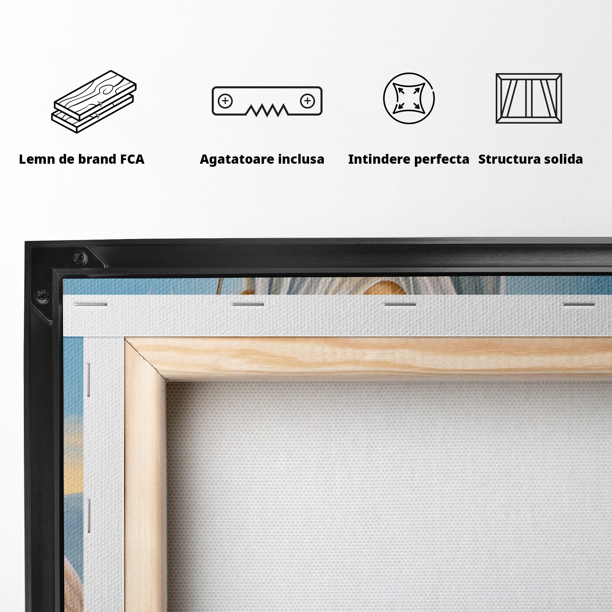 Tablou Canvas Premium LuxCanva® H1093, Hristos Cel Inviat, Religie, Icoana, Inger, Credinta, Dormitor, Living, Culori Vibrante