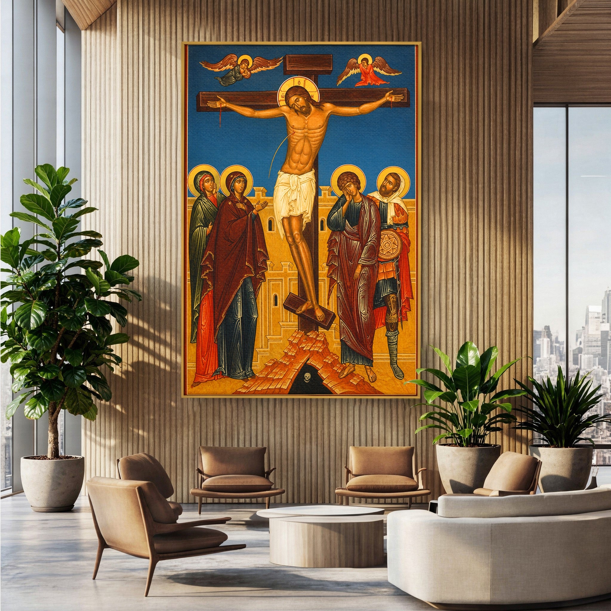 Tablou Canvas Premium LuxCanva® H1095, Jertfa Iubirii Divine, Religie, Icoana, Credinta, Spiritualitate, Dormitor, Birou, Culori Vibrante