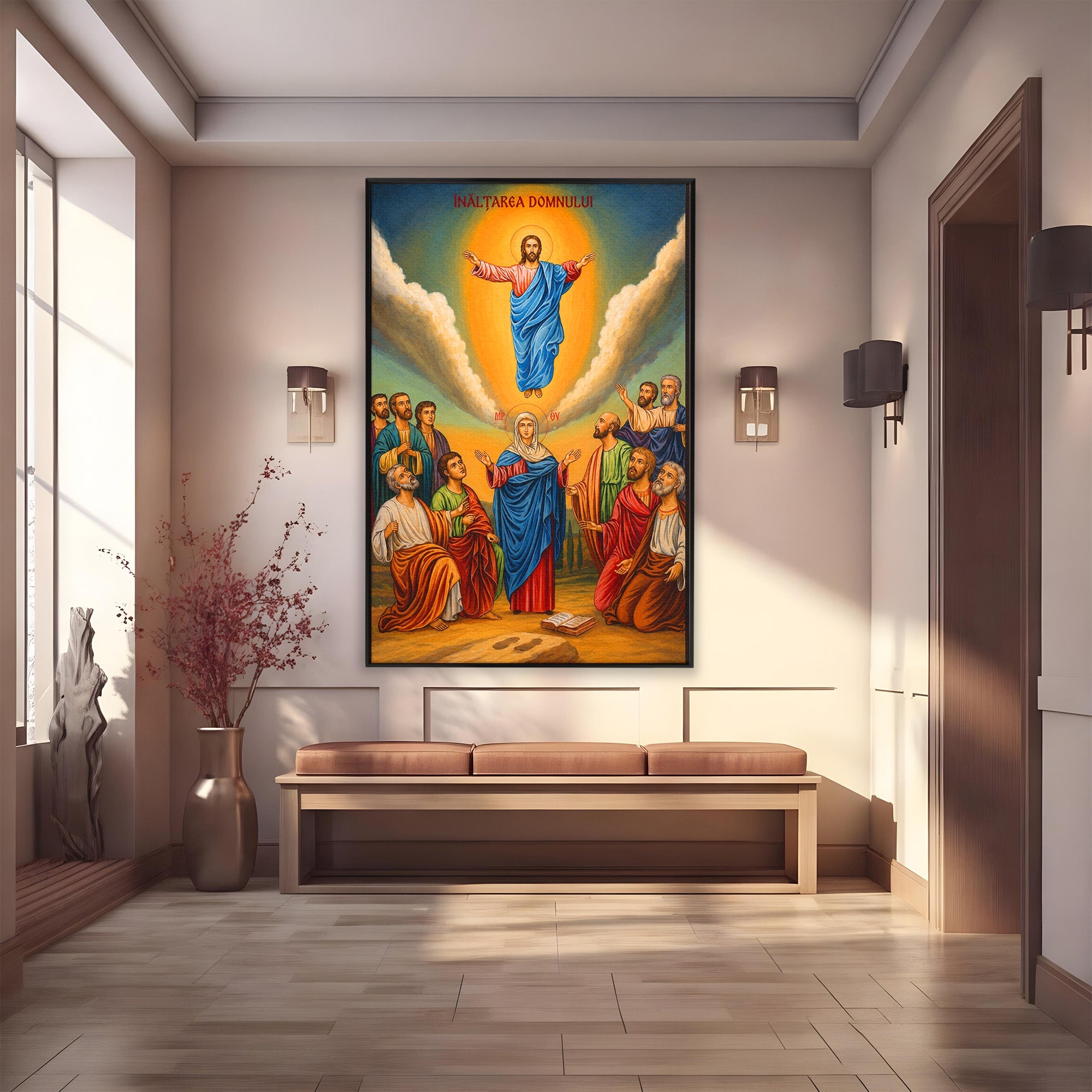 Tablou Canvas Premium LuxCanva® H1097, Icoana Inaltarii Domnului, Religie, Icoana, Spiritualitate, Inaltare, Dormitor, Culori Vibrante