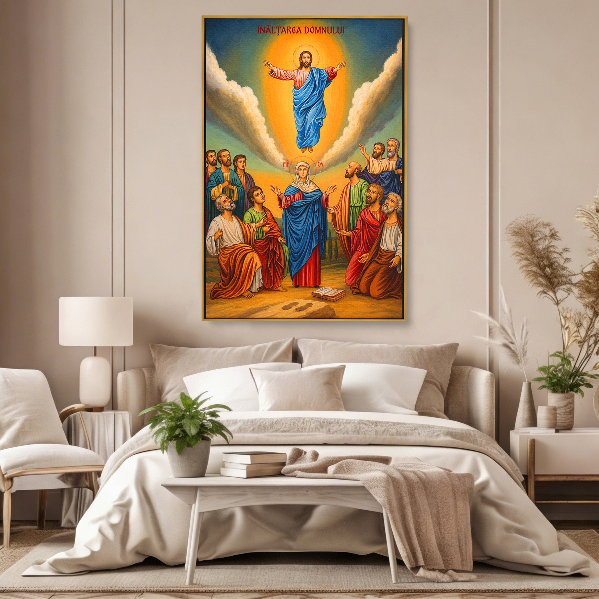 Tablou Canvas Premium LuxCanva® H1097, Icoana Inaltarii Domnului, Religie, Icoana, Spiritualitate, Inaltare, Dormitor, Culori Vibrante