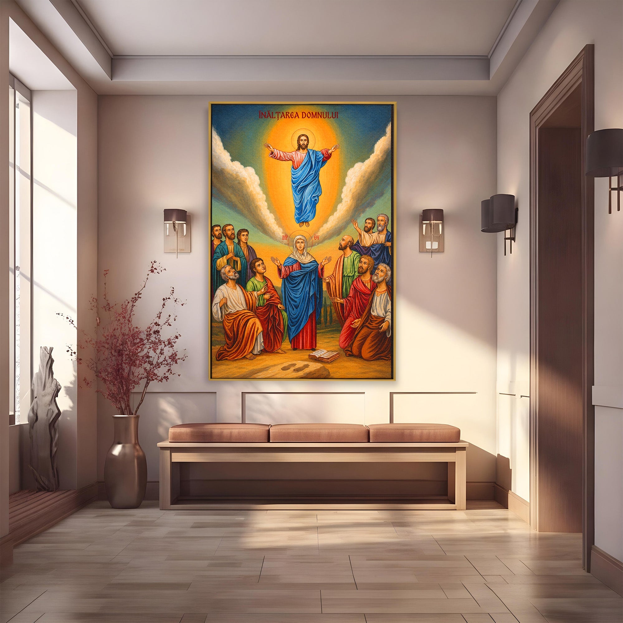 Tablou Canvas Premium LuxCanva® H1097, Icoana Inaltarii Domnului, Religie, Icoana, Spiritualitate, Inaltare, Dormitor, Culori Vibrante