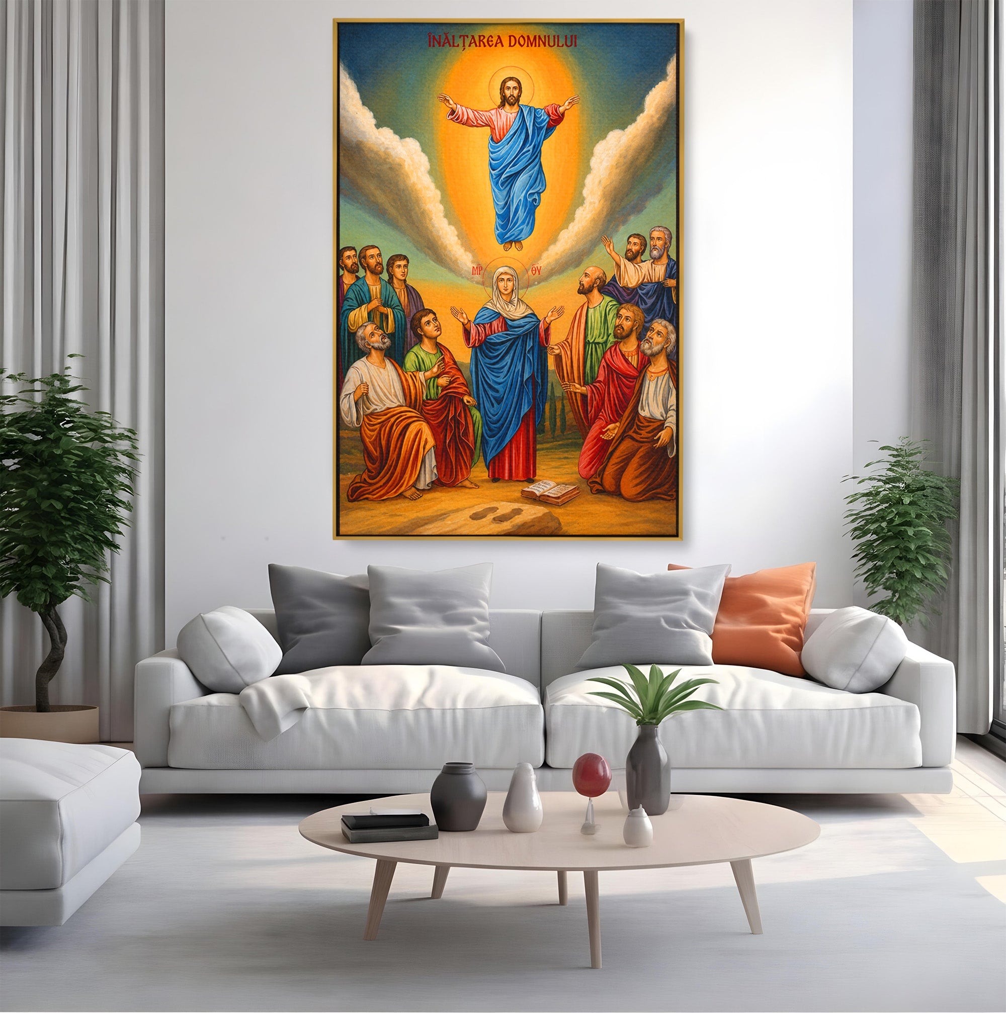 Tablou Canvas Premium LuxCanva® H1097, Icoana Inaltarii Domnului, Religie, Icoana, Spiritualitate, Inaltare, Dormitor, Culori Vibrante