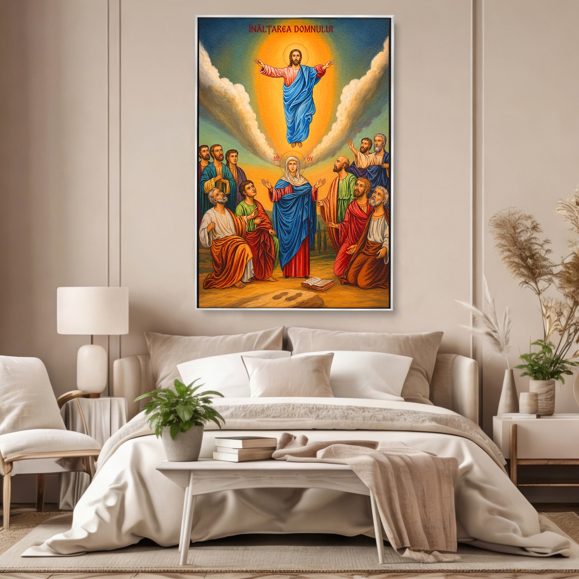 Tablou Canvas Premium LuxCanva® H1097, Icoana Inaltarii Domnului, Religie, Icoana, Spiritualitate, Inaltare, Dormitor, Culori Vibrante