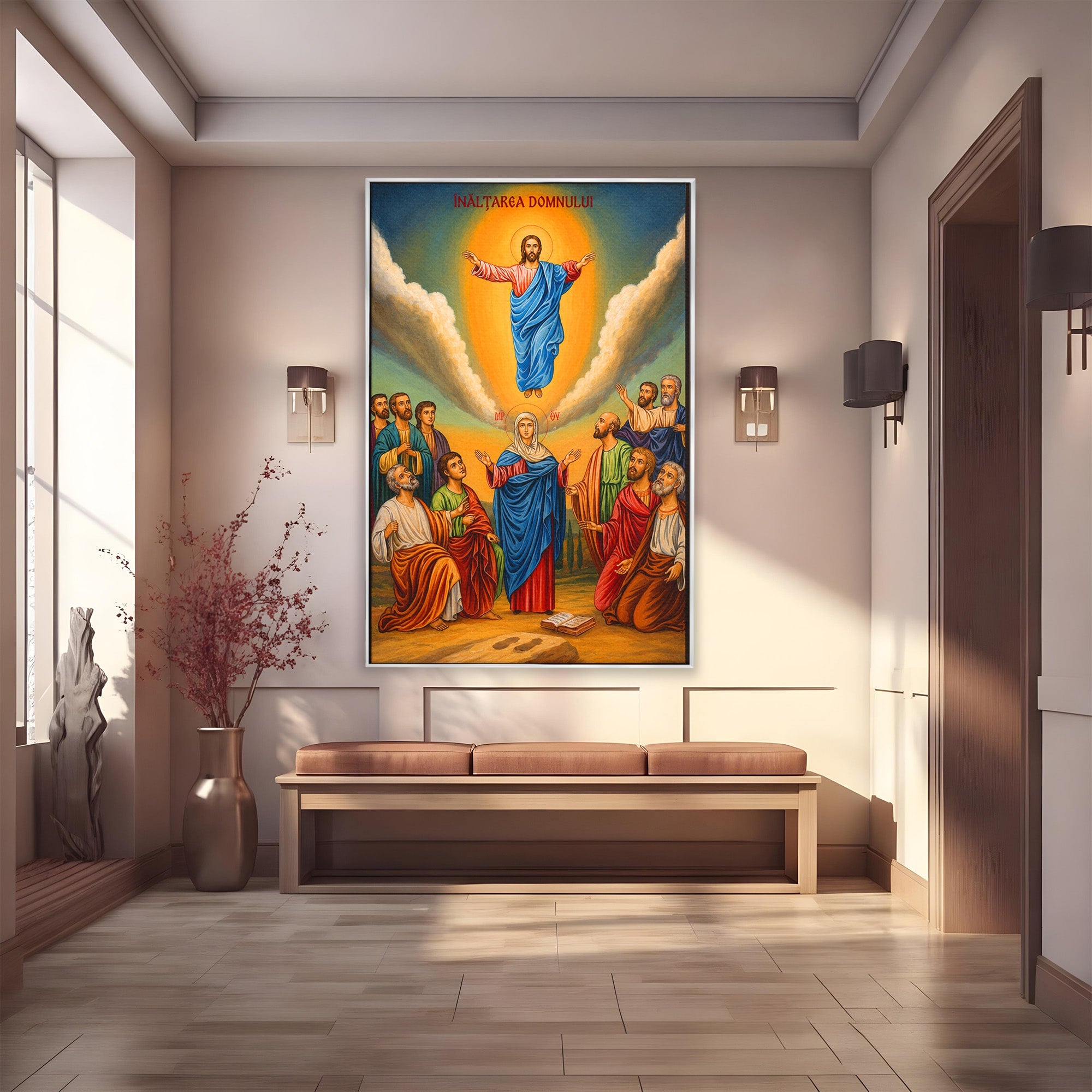 Tablou Canvas Premium LuxCanva® H1097, Icoana Inaltarii Domnului, Religie, Icoana, Spiritualitate, Inaltare, Dormitor, Culori Vibrante
