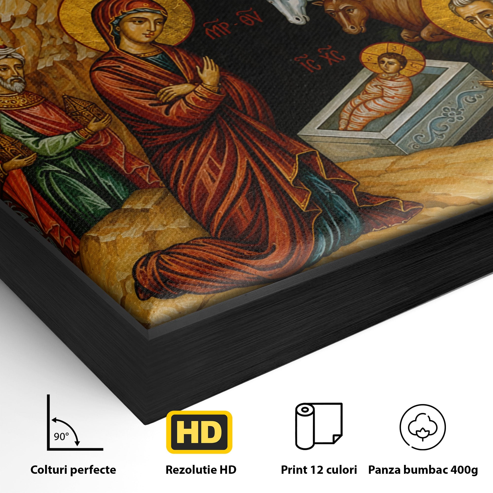Tablou Canvas Premium LuxCanva® H1098, Nasterea lui Iisus Hristos, Religie, Icoana, Nastere, Spiritualitate, Dormitor, Culori Vibrante