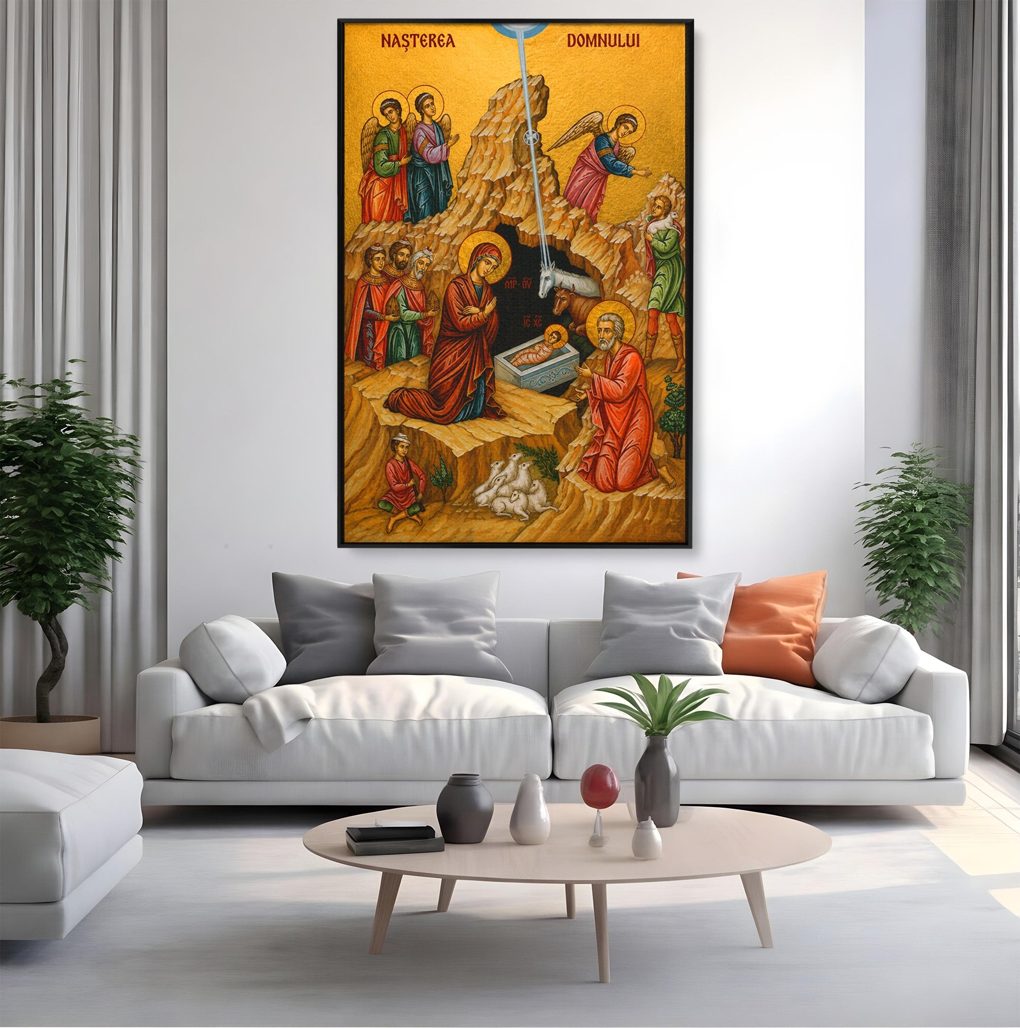 Tablou Canvas Premium LuxCanva® H1098, Nasterea lui Iisus Hristos, Religie, Icoana, Nastere, Spiritualitate, Dormitor, Culori Vibrante