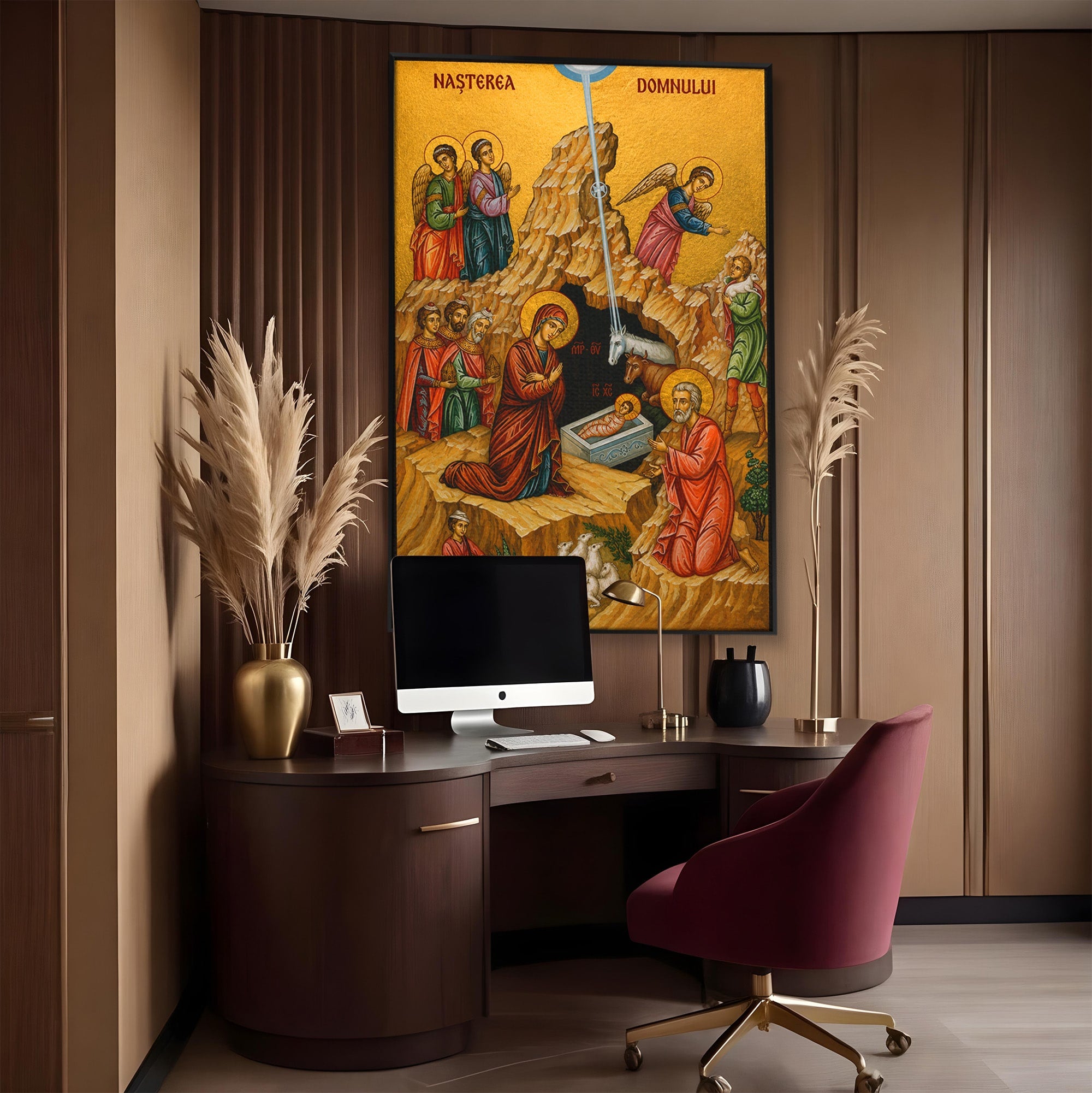 Tablou Canvas Premium LuxCanva® H1098, Nasterea lui Iisus Hristos, Religie, Icoana, Nastere, Spiritualitate, Dormitor, Culori Vibrante