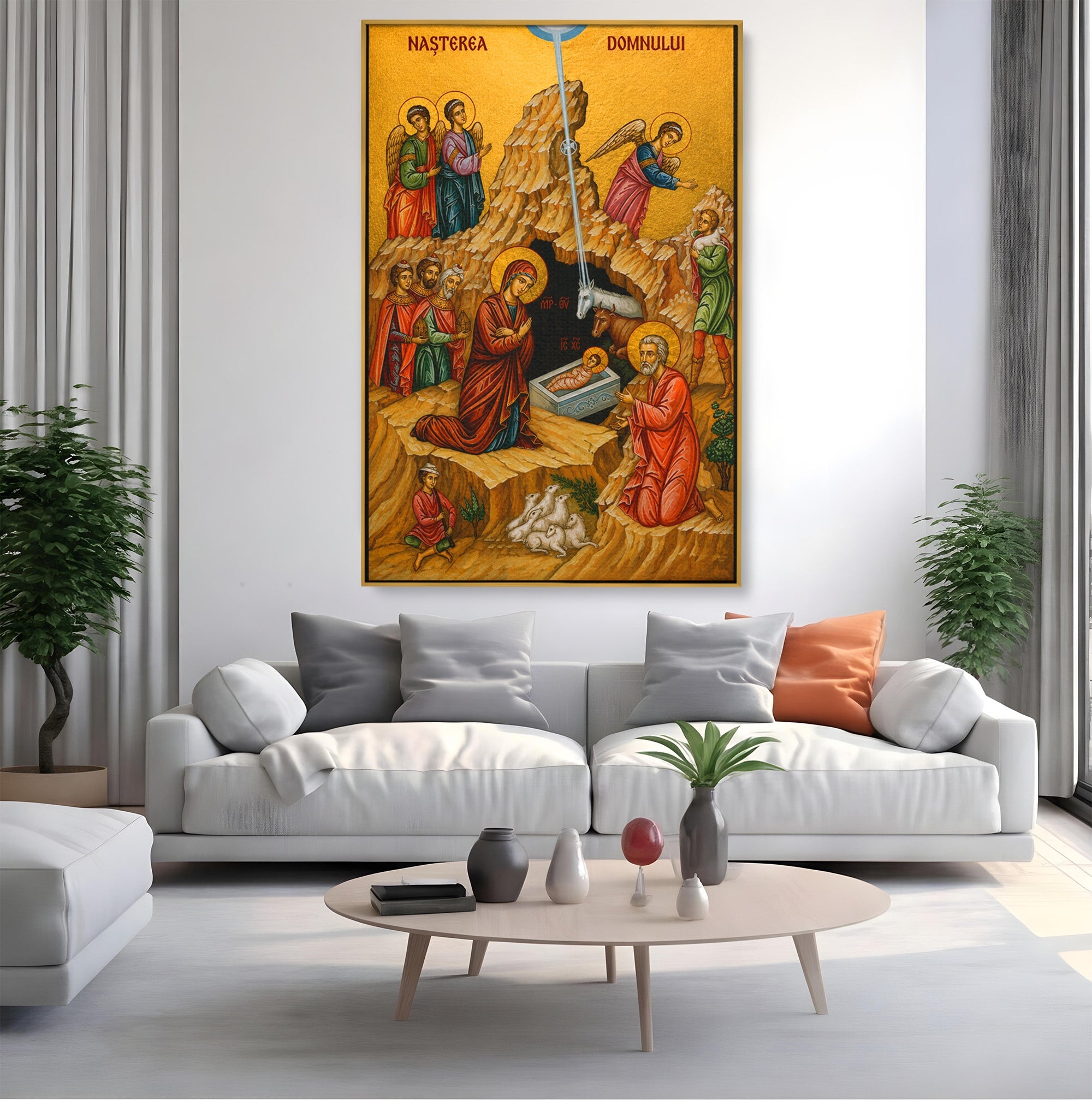 Tablou Canvas Premium LuxCanva® H1098, Nasterea lui Iisus Hristos, Religie, Icoana, Nastere, Spiritualitate, Dormitor, Culori Vibrante