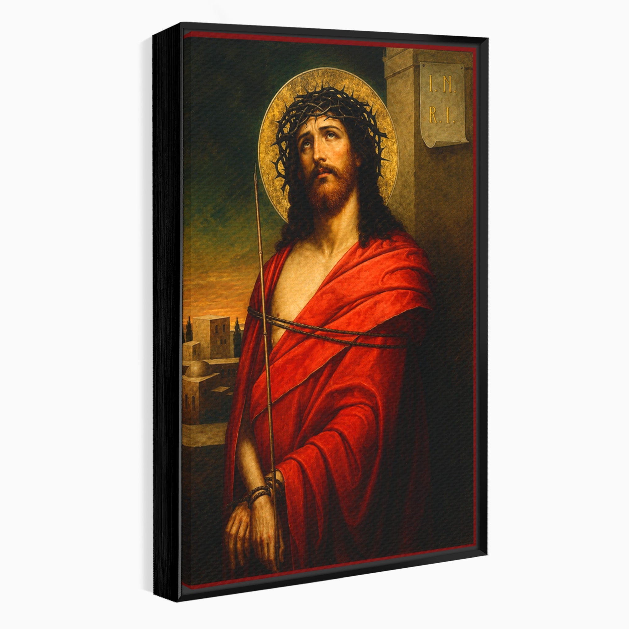 Tablou Canvas Premium LuxCanva® H1099, Iisus Hristos in Patimi, Iisus, Religie, Portret, Istorie, Dormitor, Culori Vibrante