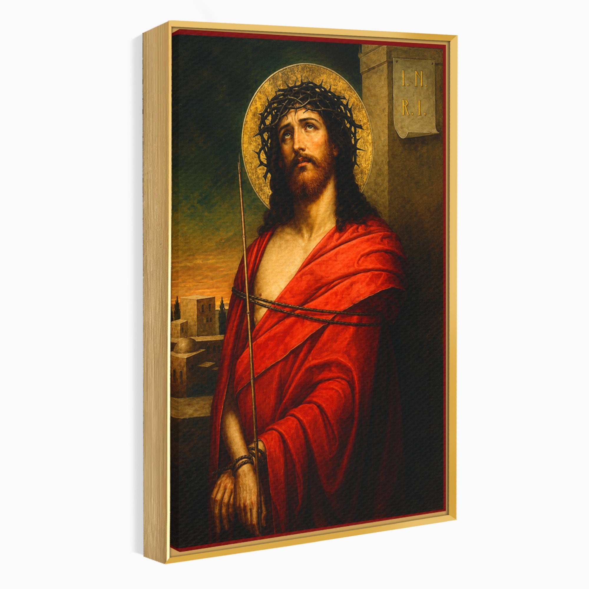 Tablou Canvas Premium LuxCanva® H1099, Iisus Hristos in Patimi, Iisus, Religie, Portret, Istorie, Dormitor, Culori Vibrante