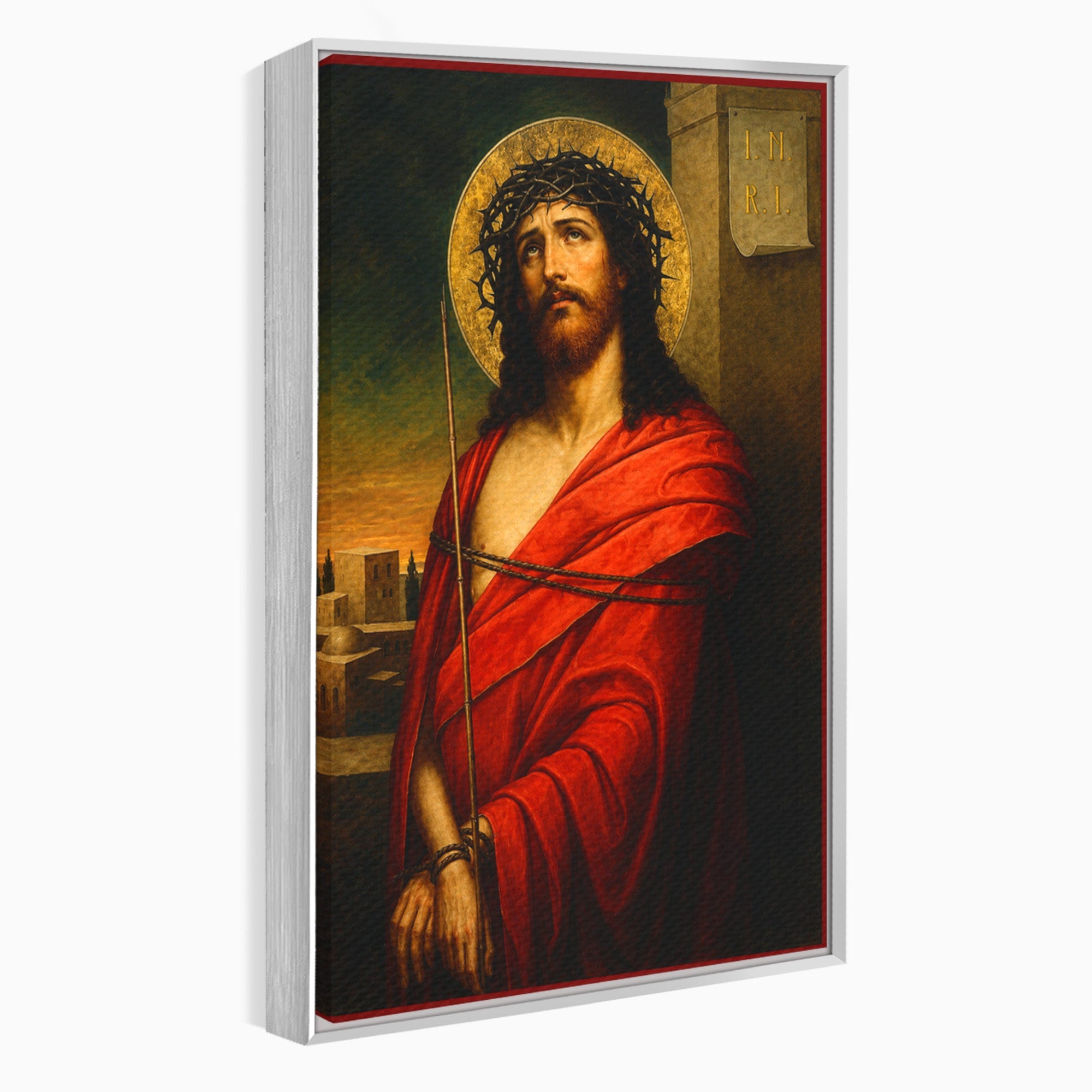 Tablou Canvas Premium LuxCanva® H1099, Iisus Hristos in Patimi, Iisus, Religie, Portret, Istorie, Dormitor, Culori Vibrante