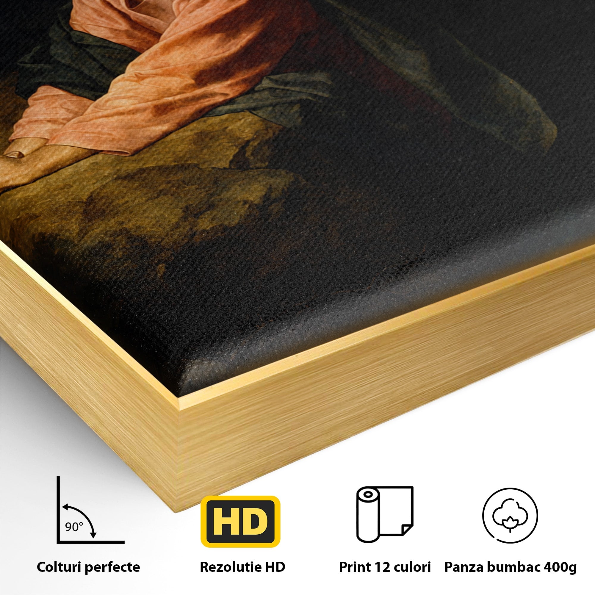Tablou Canvas Premium LuxCanva® H1100, Iisus in Gradina Ghetsimani, Religie, Meditatie, Noapte, Dormitor, Spiritualitate, Culori Vibrante