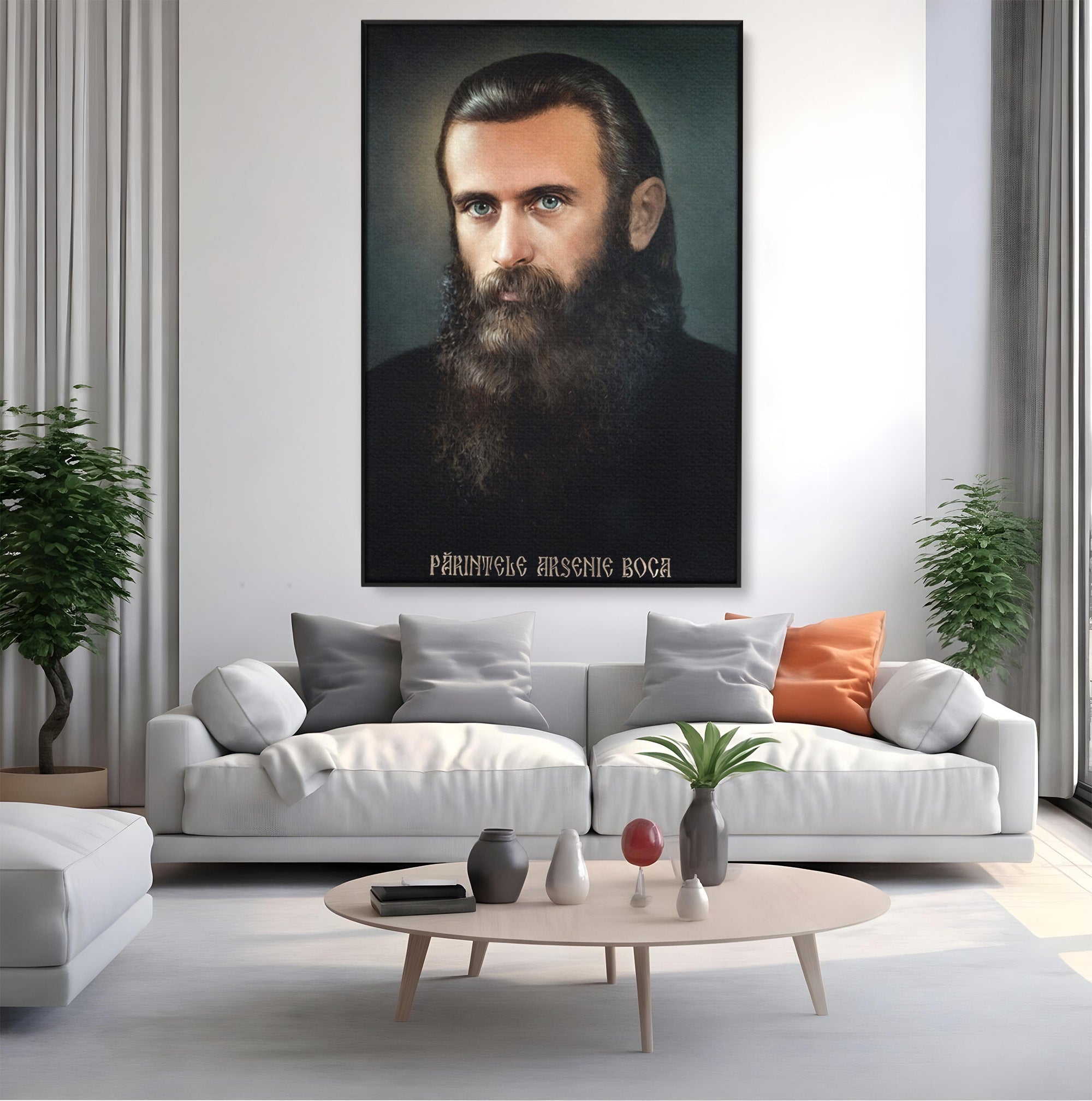 Tablou Canvas Premium LuxCanva® H1102, Portret Parinte Arsenie Boca, Portret, Religie, Spiritualitate, Arta Sacra, Living, Birou, Culori Vibrante