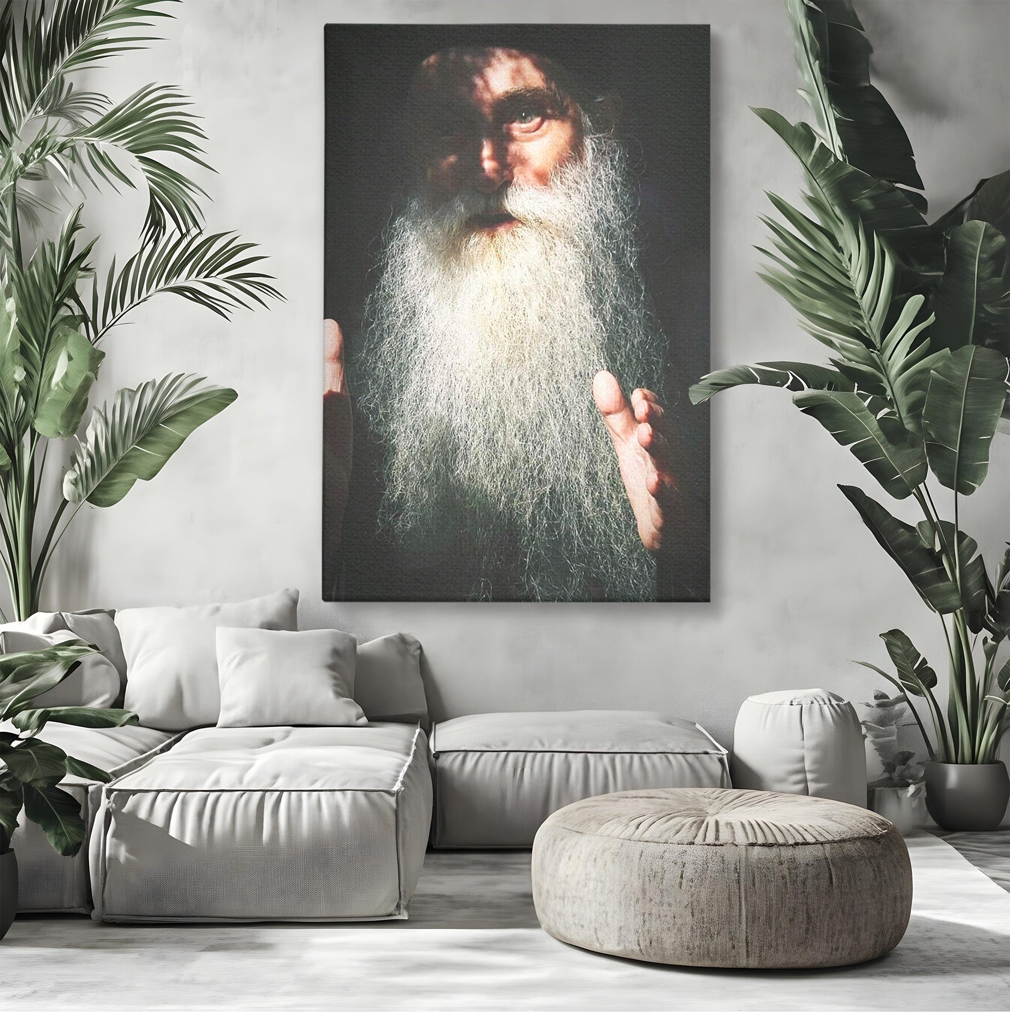 Tablou Canvas Premium LuxCanva® H1104, Părintele Arsenie Papacioc, Sfant, Portret, Binecuvantare, Rugaciune, Birou, Living, Culori Vibrante