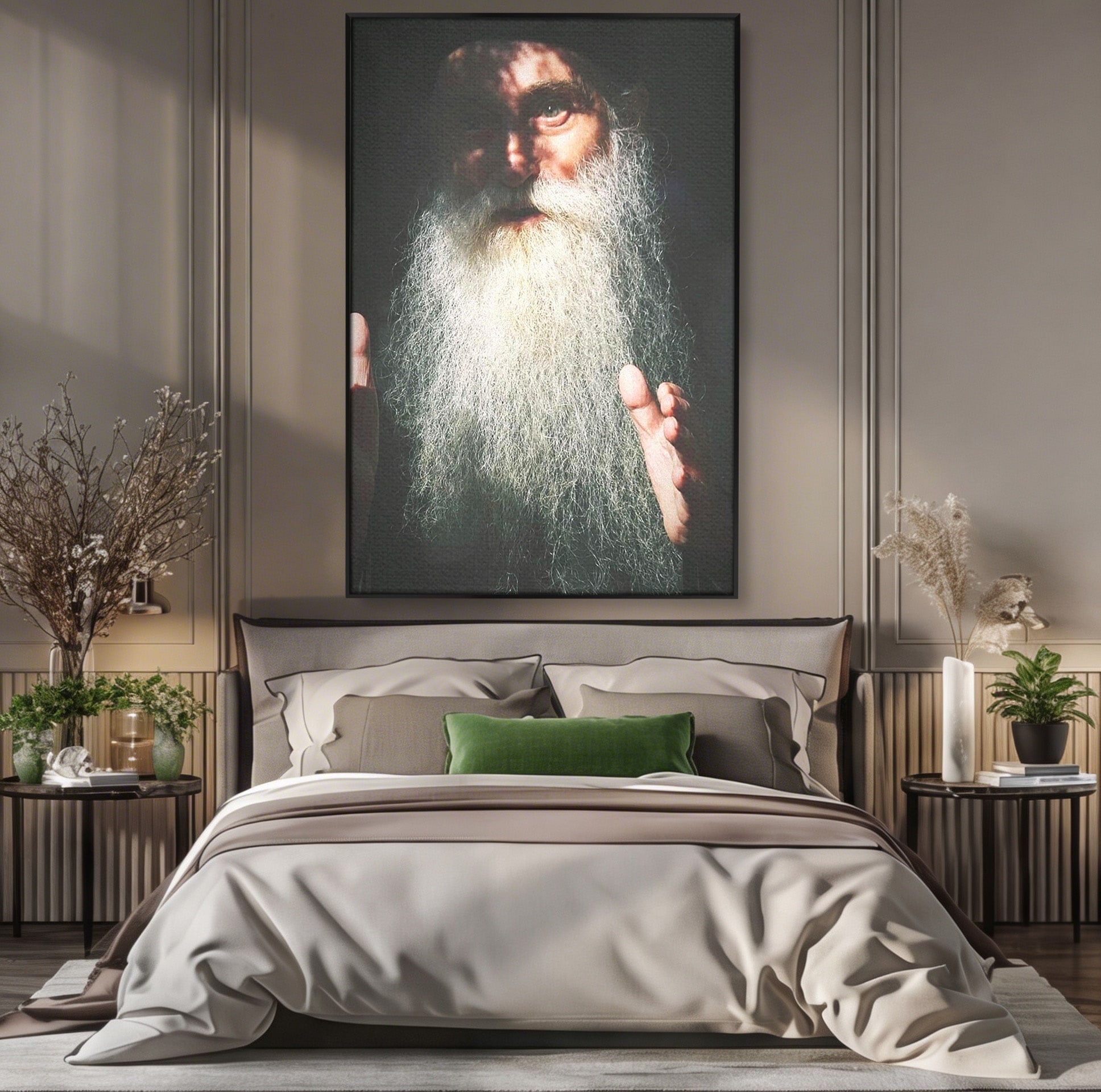 Tablou Canvas Premium LuxCanva® H1104, Părintele Arsenie Papacioc, Sfant, Portret, Binecuvantare, Rugaciune, Birou, Living, Culori Vibrante